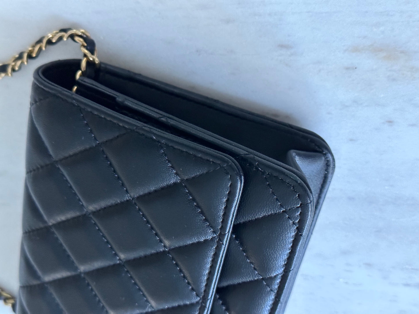 Chanel lambskin woc with ghw