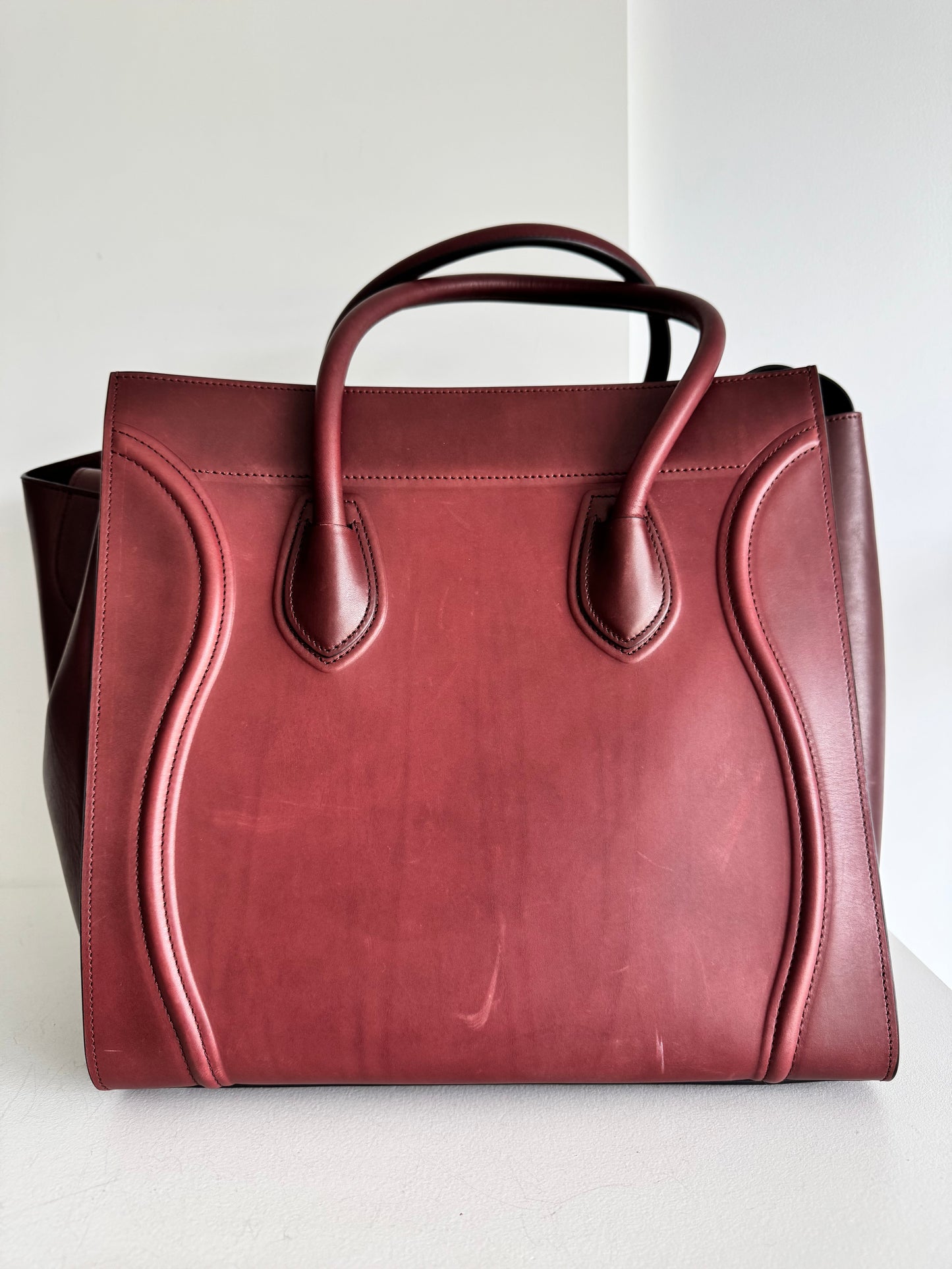 Celine medium phantom luggage bag, burgundy