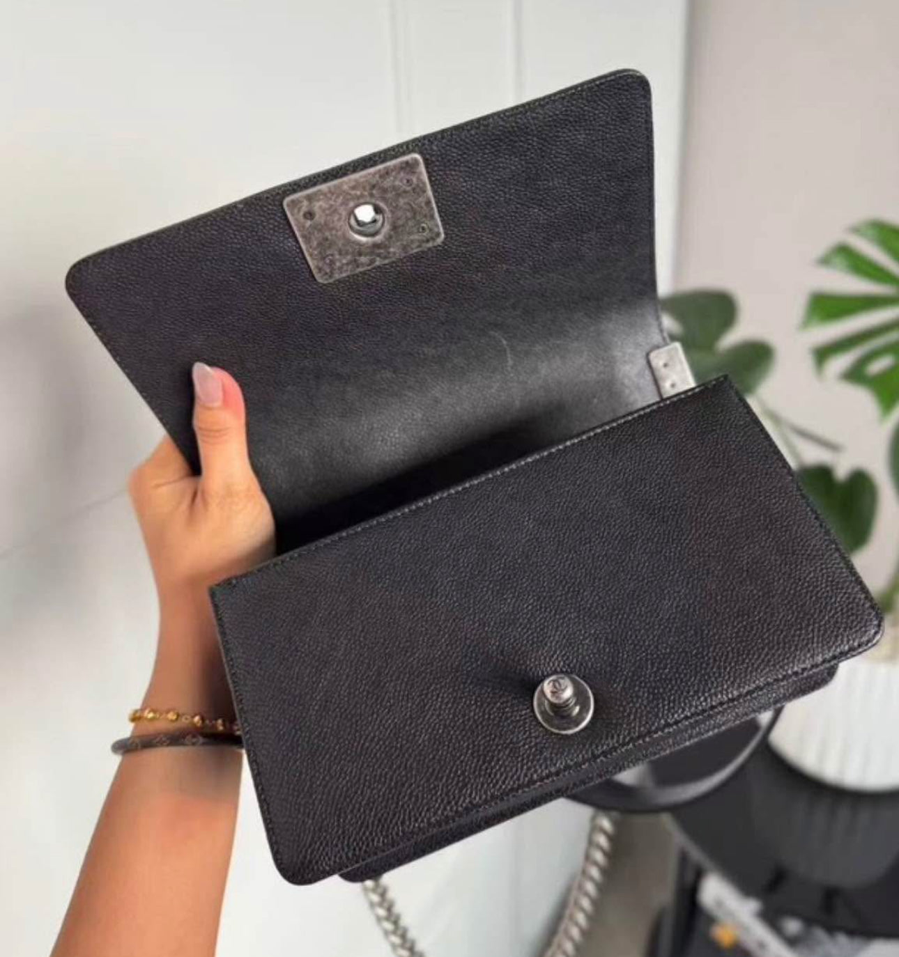 Chanel small caviar ruthenium hardware