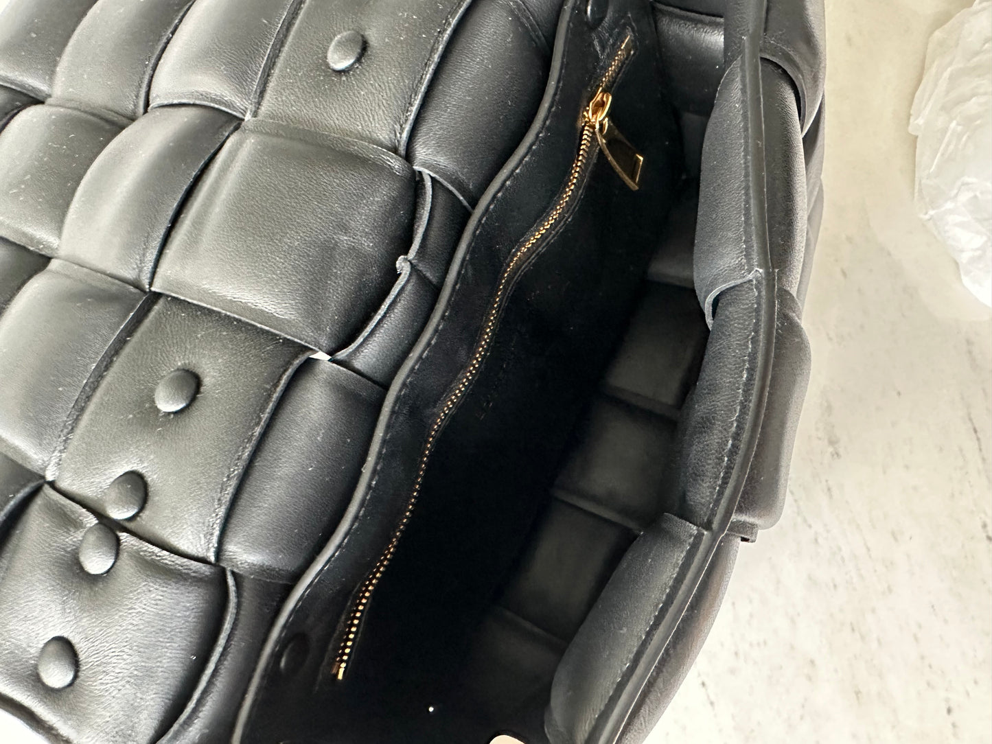 Bottega Veneta Padded chain cassette bag, black