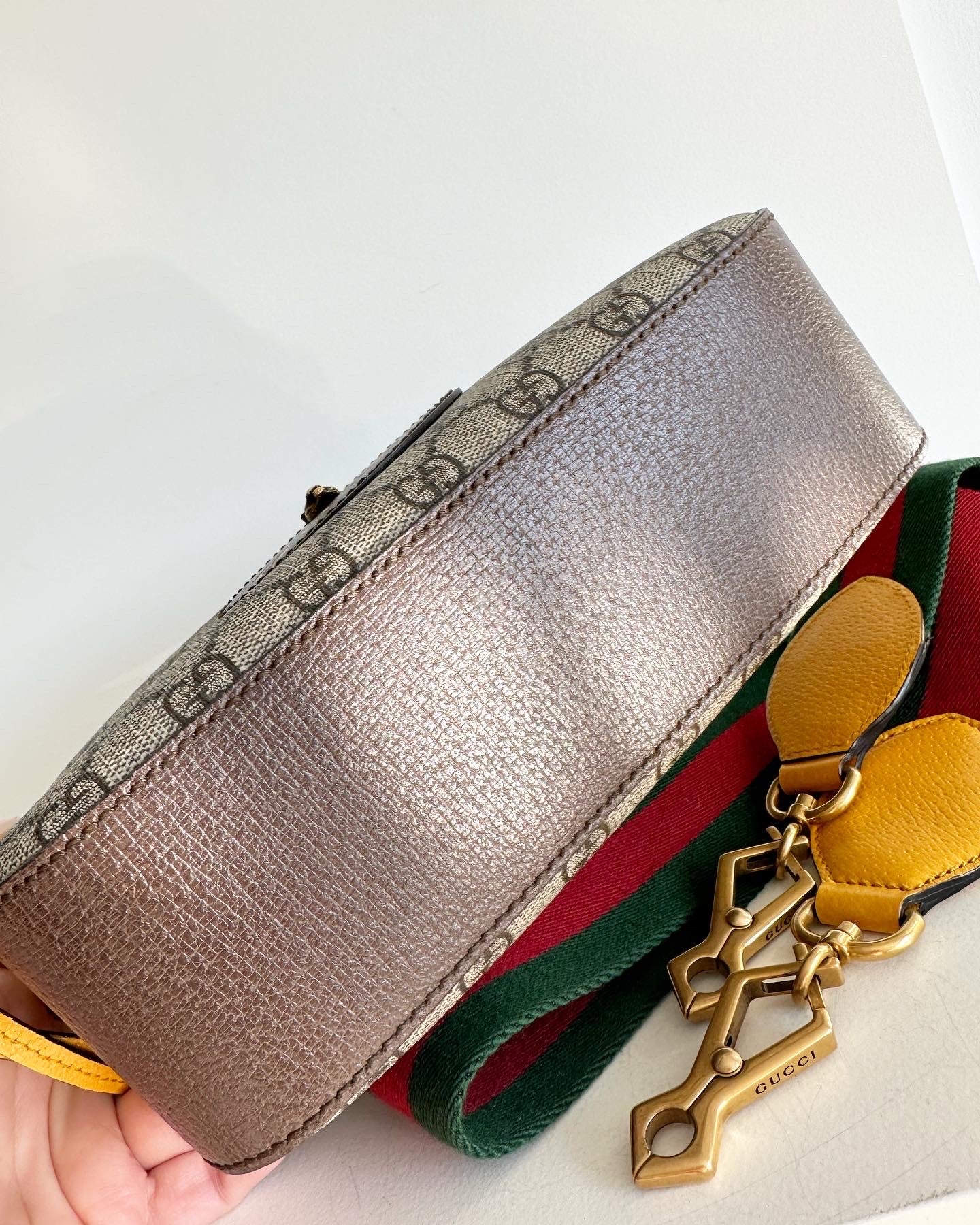 GUCCI Neo Vintage GG Supreme leather-canvas shoulder bag