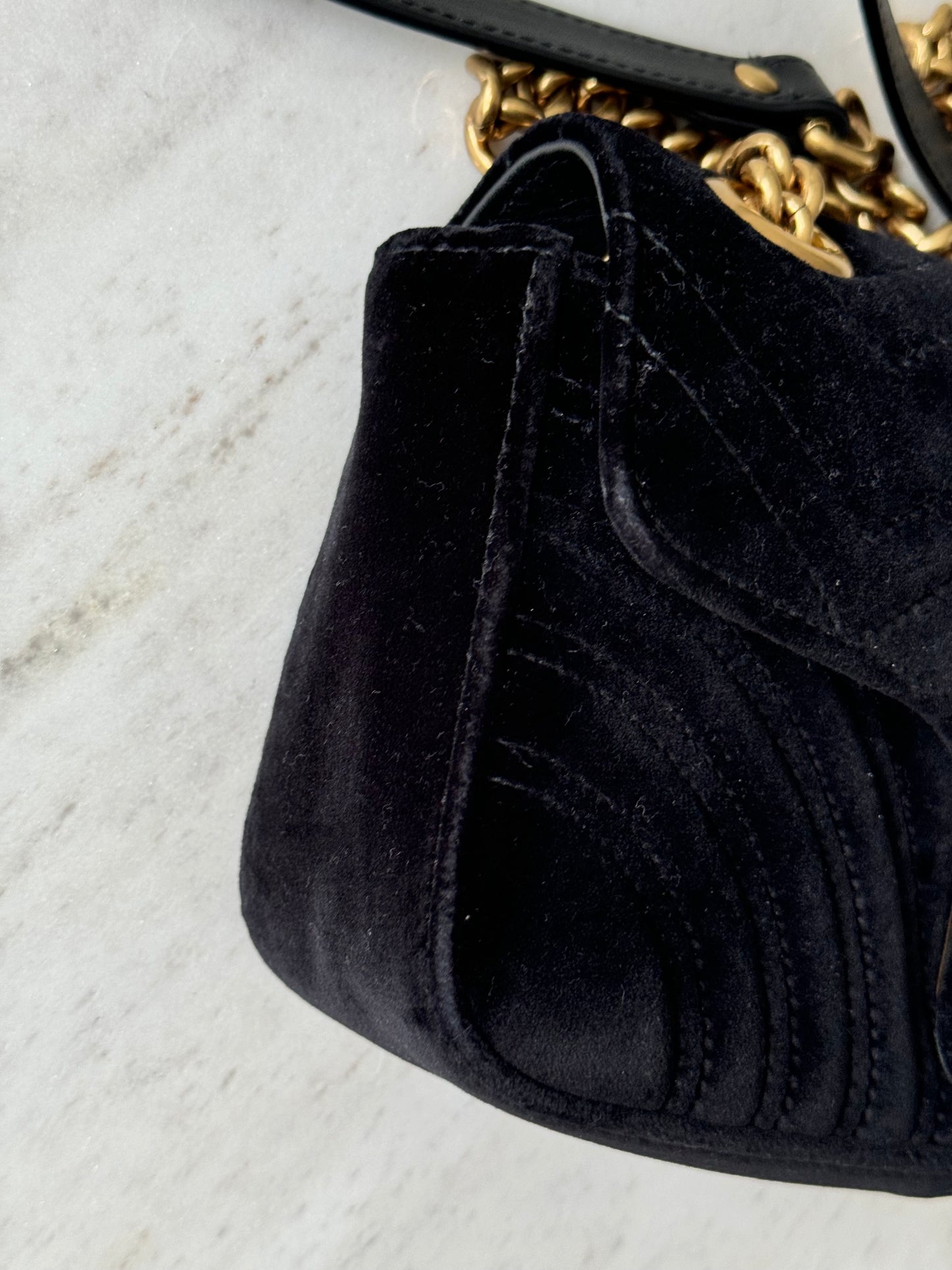 Gucci Mini Marmont Velvet Black