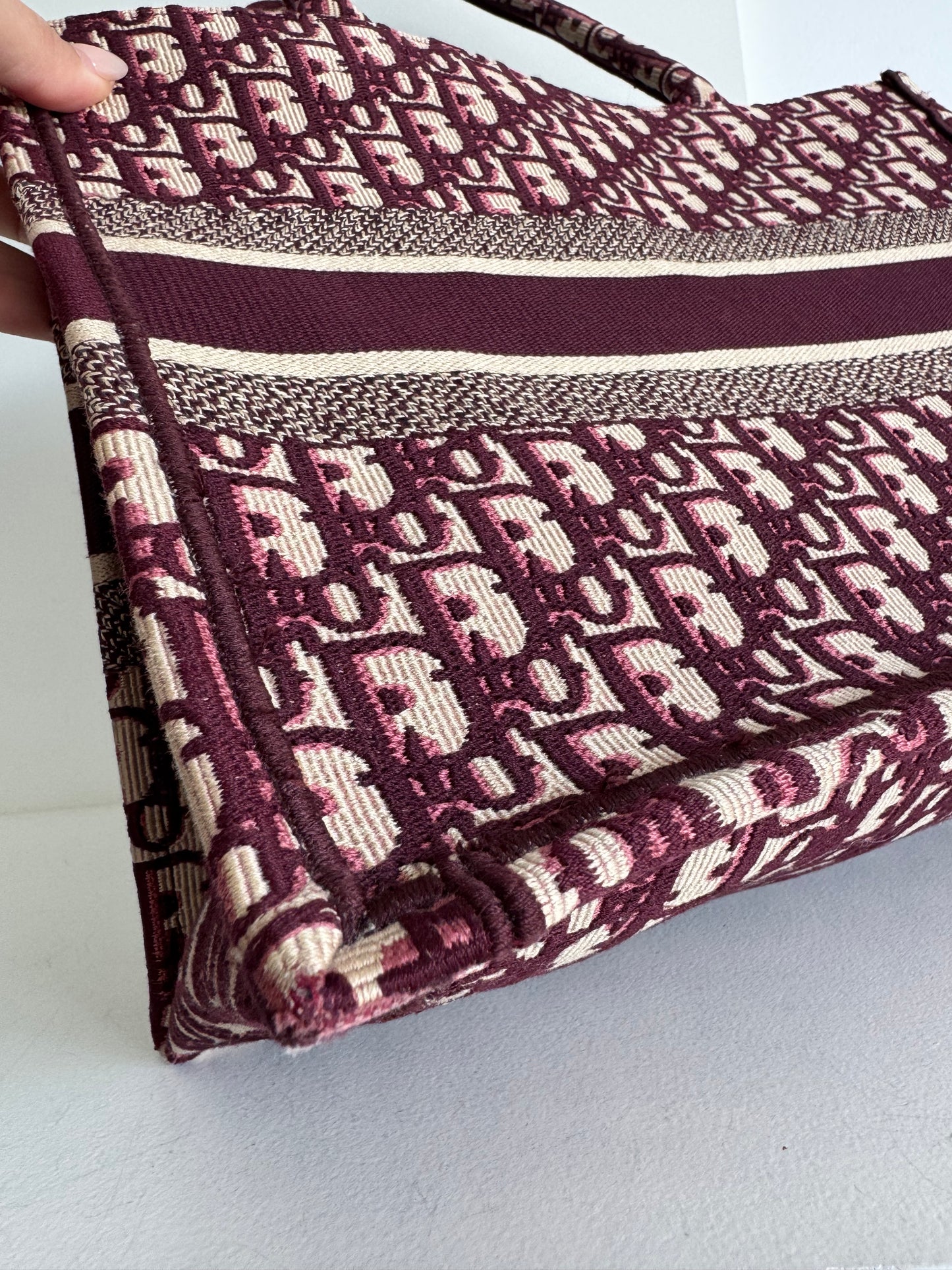 Christian Dior Burgundy Book Tote Medium
