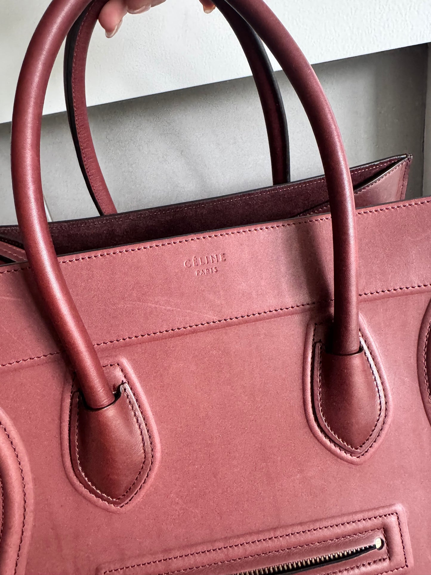 Celine medium phantom luggage bag, burgundy