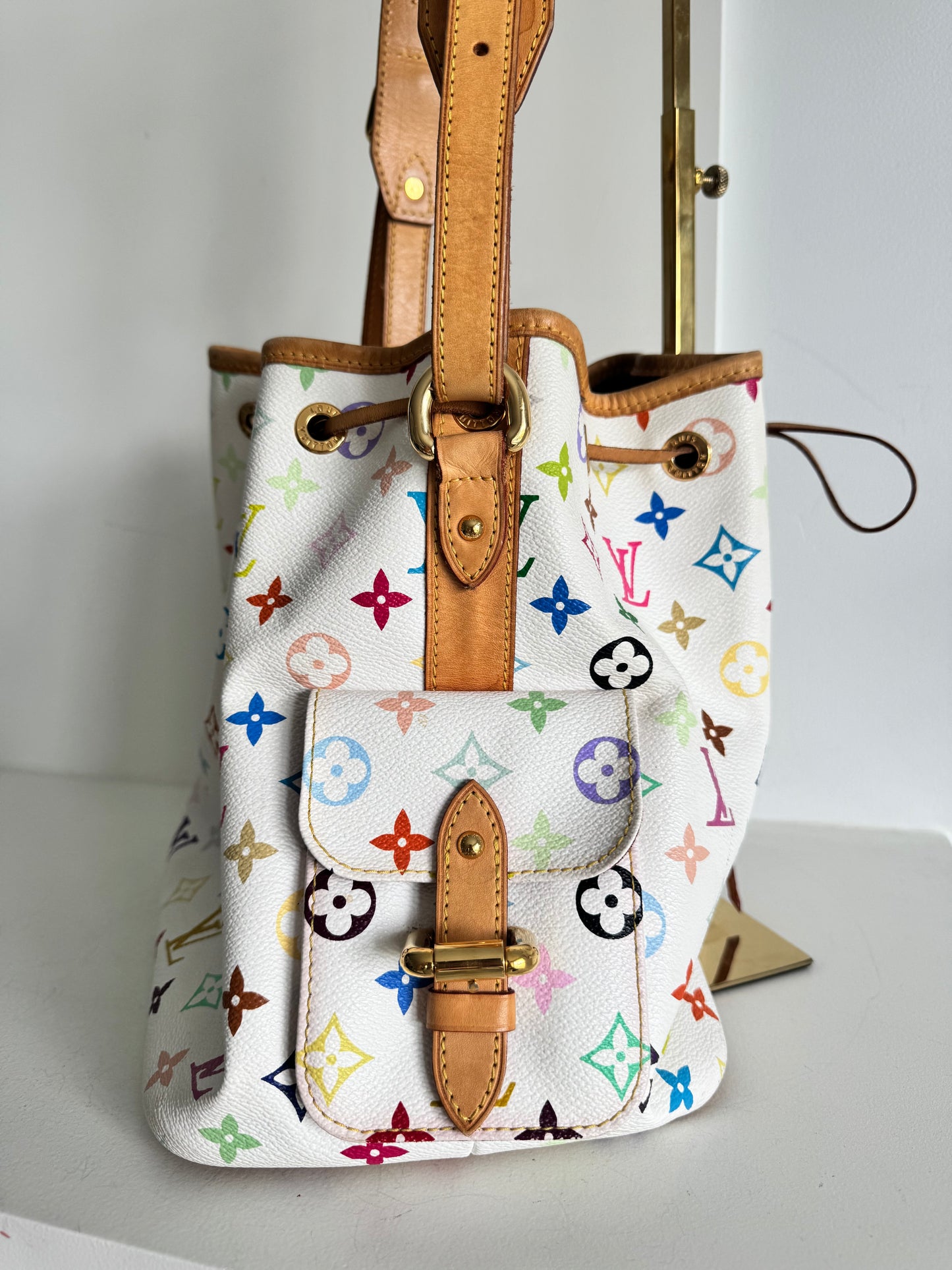 Louis Vuitton x Takashi Murakami White Monogram Multicolore Petit Noé