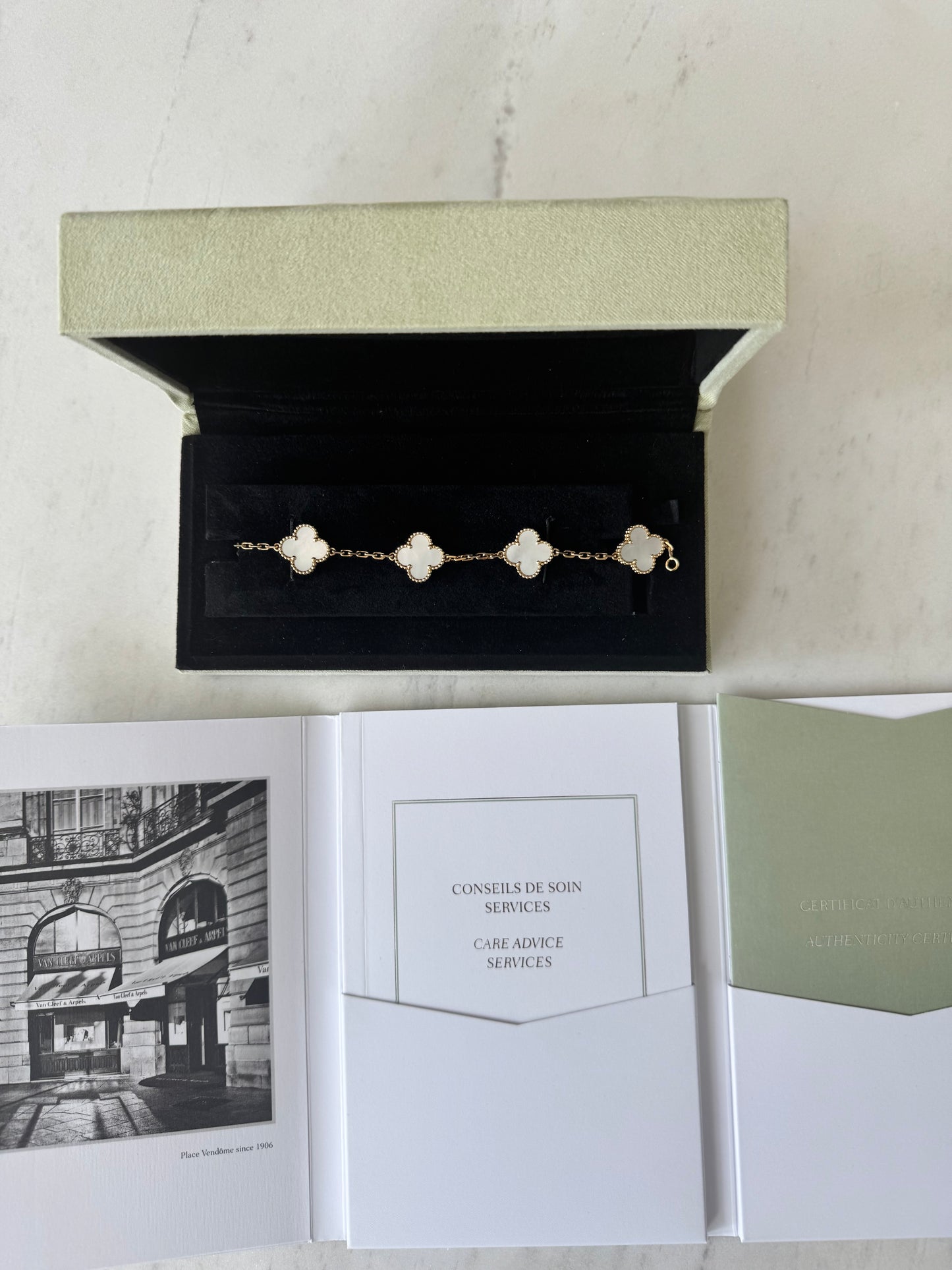 Van Cleef & Arpels 5 Motif Alhambra Mother of Pearl Bracelet
