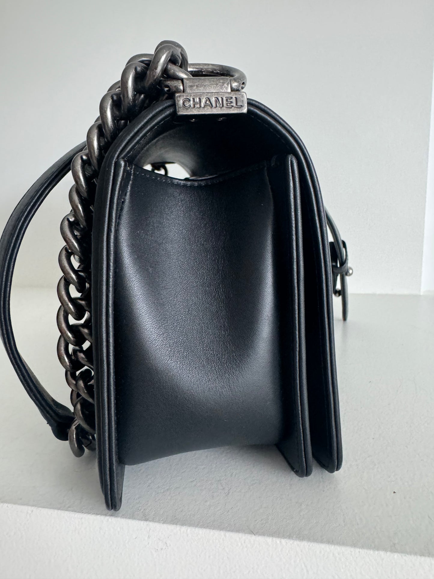 Chanel quilted old medium boy bag