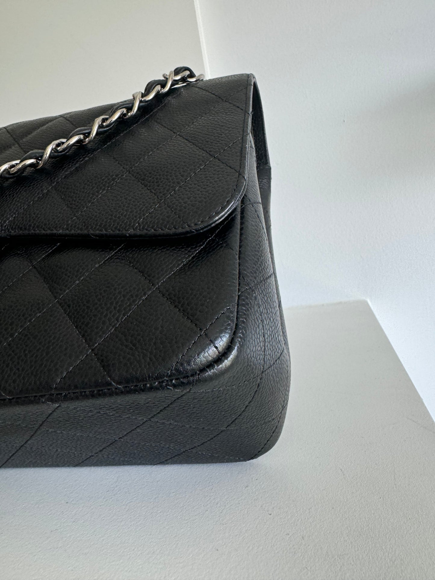 Chanel jumbo caviar double flap bag