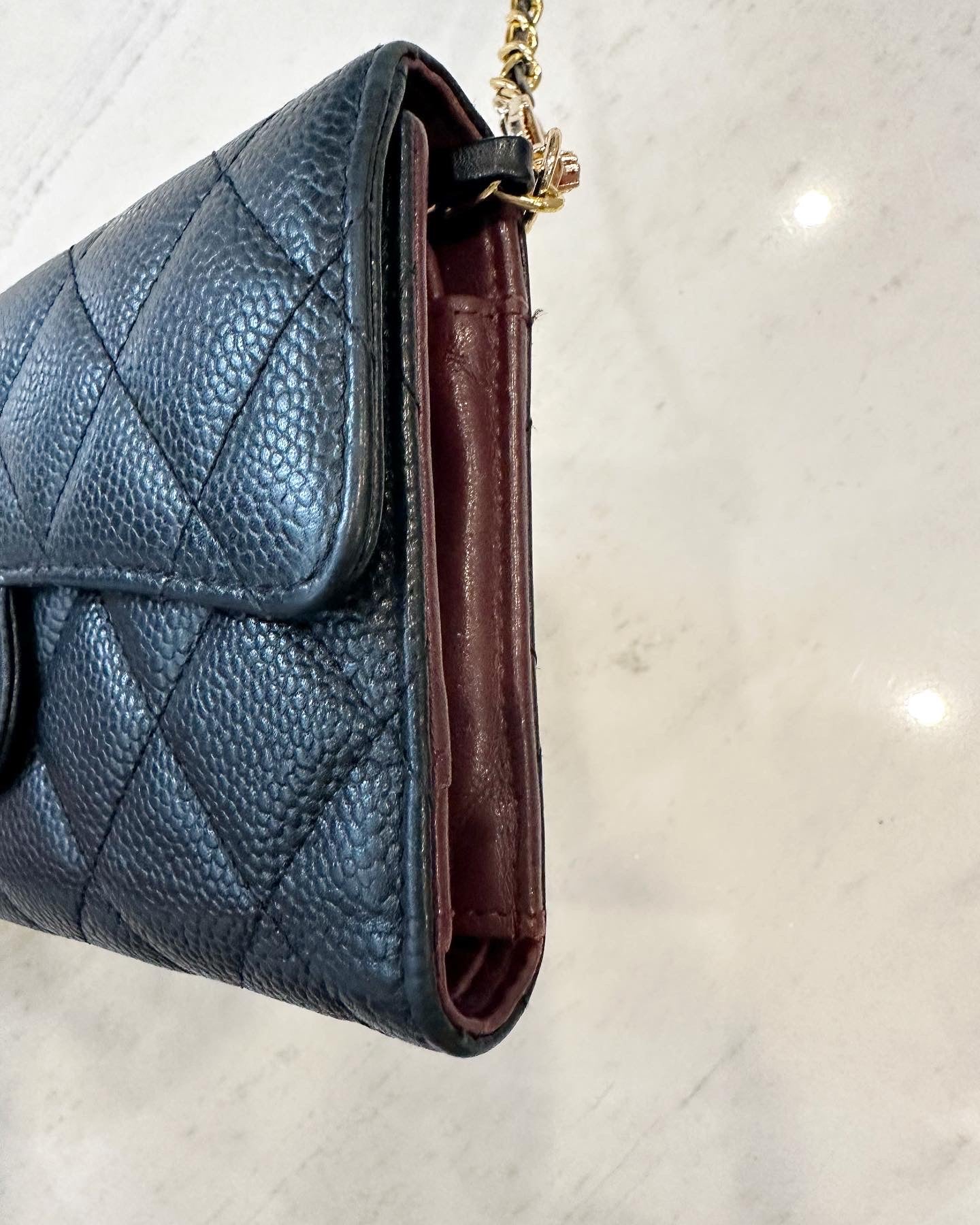 Chanel long wallet with generic chain