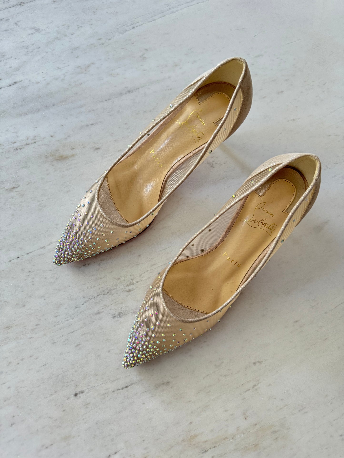 Christian Louboutin Red Sole Follies Strass Pumps