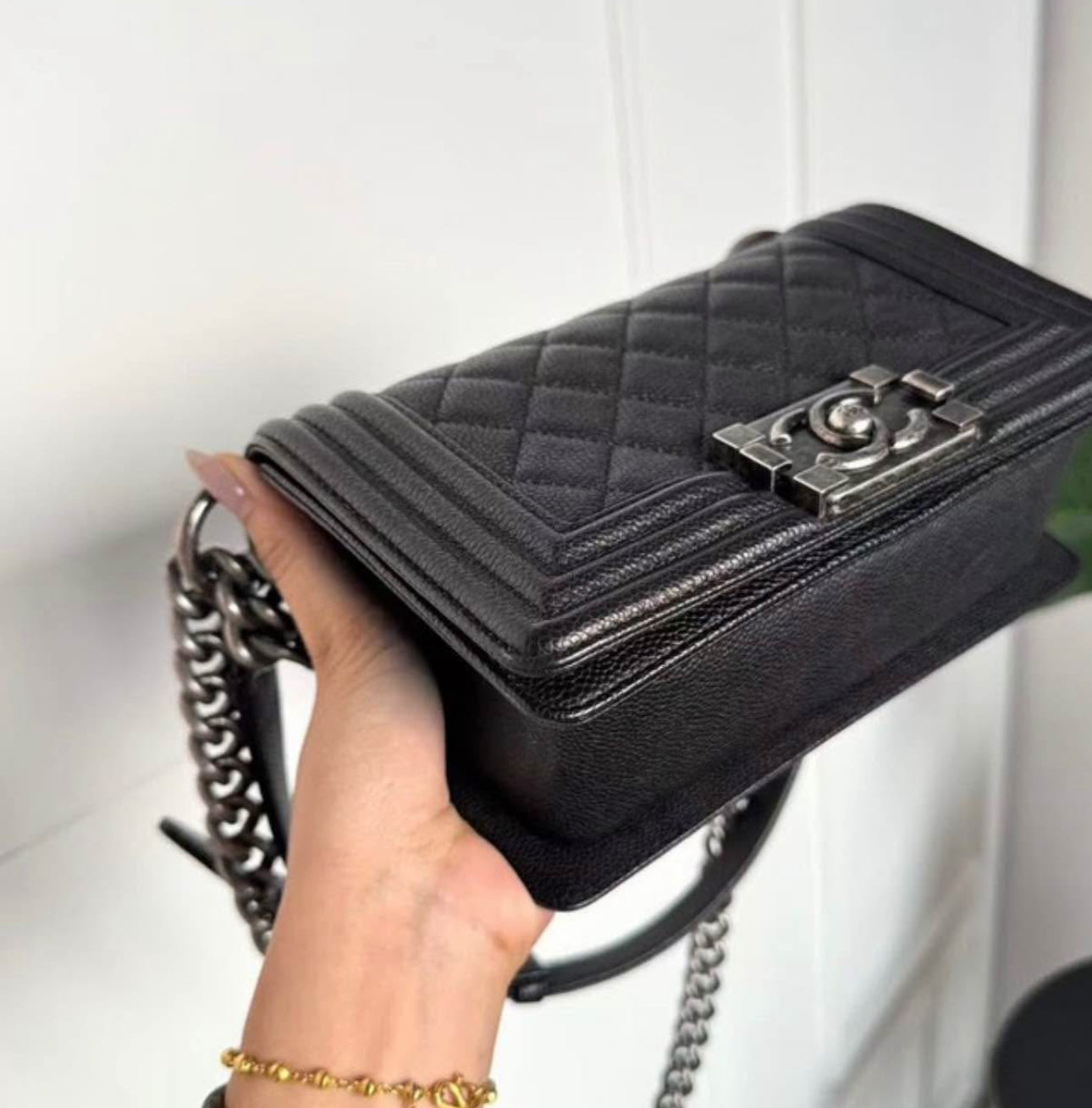 Chanel small caviar ruthenium hardware