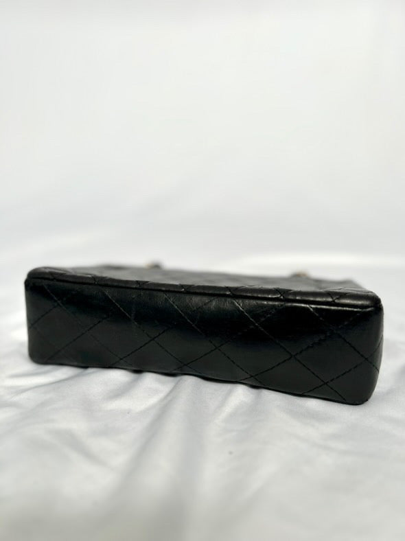 Chanel small vintage black quilted 24k gold plated hardware.