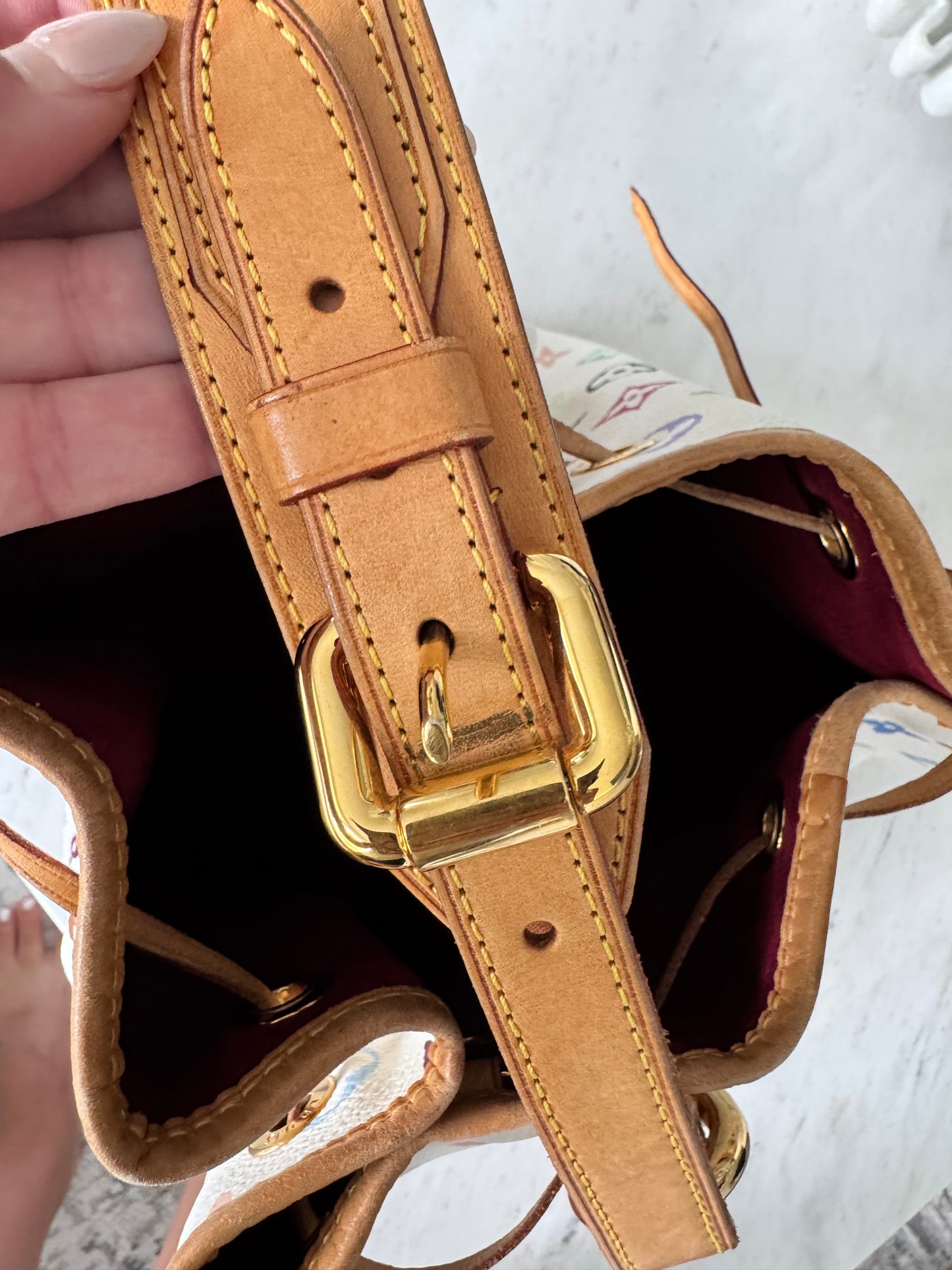 Louis Vuitton x Takashi Murakami White Monogram Multicolore Petit Noé