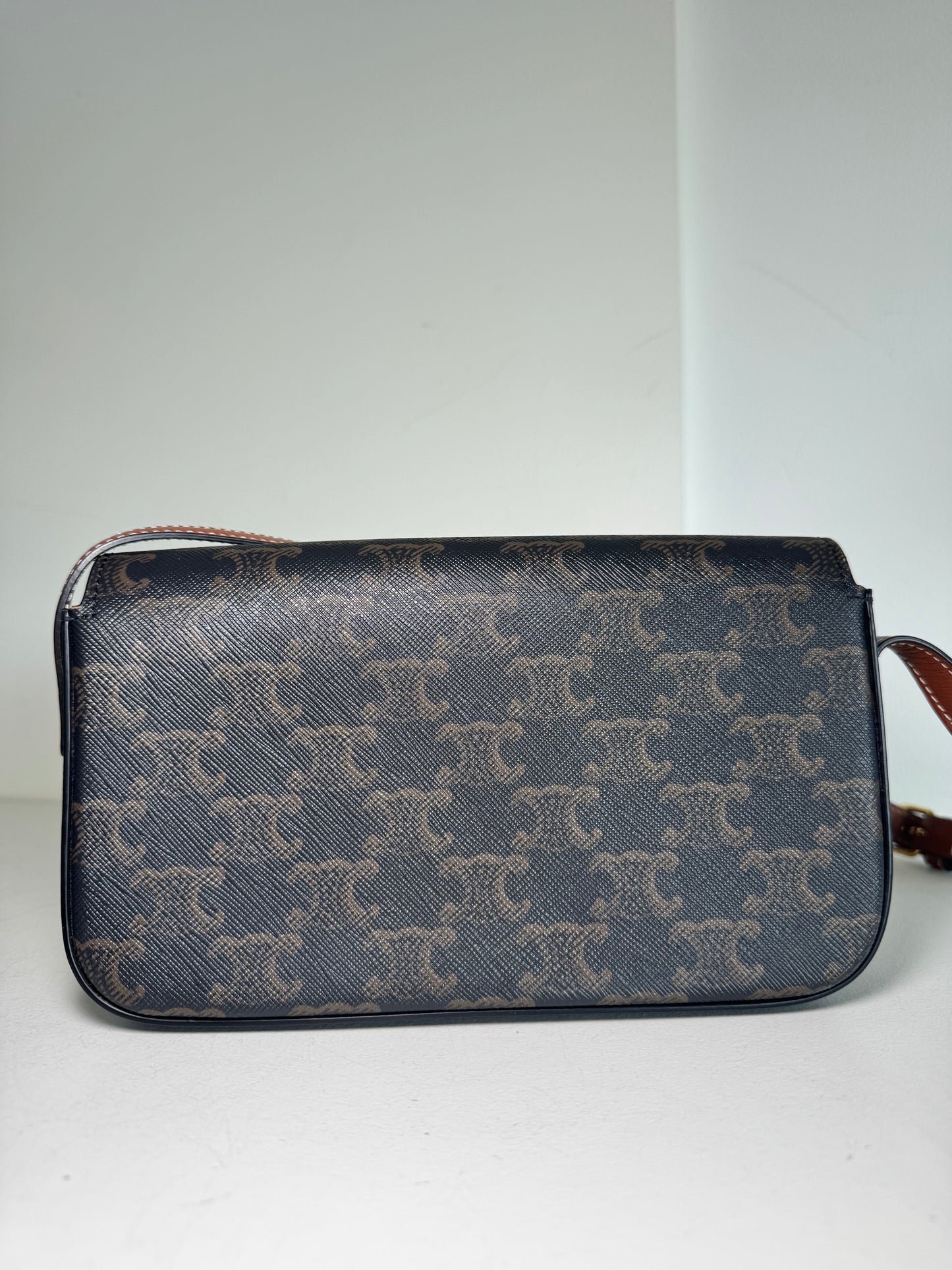 Celine Claude in Triomphe Canvas & Calfskin shoulder bag