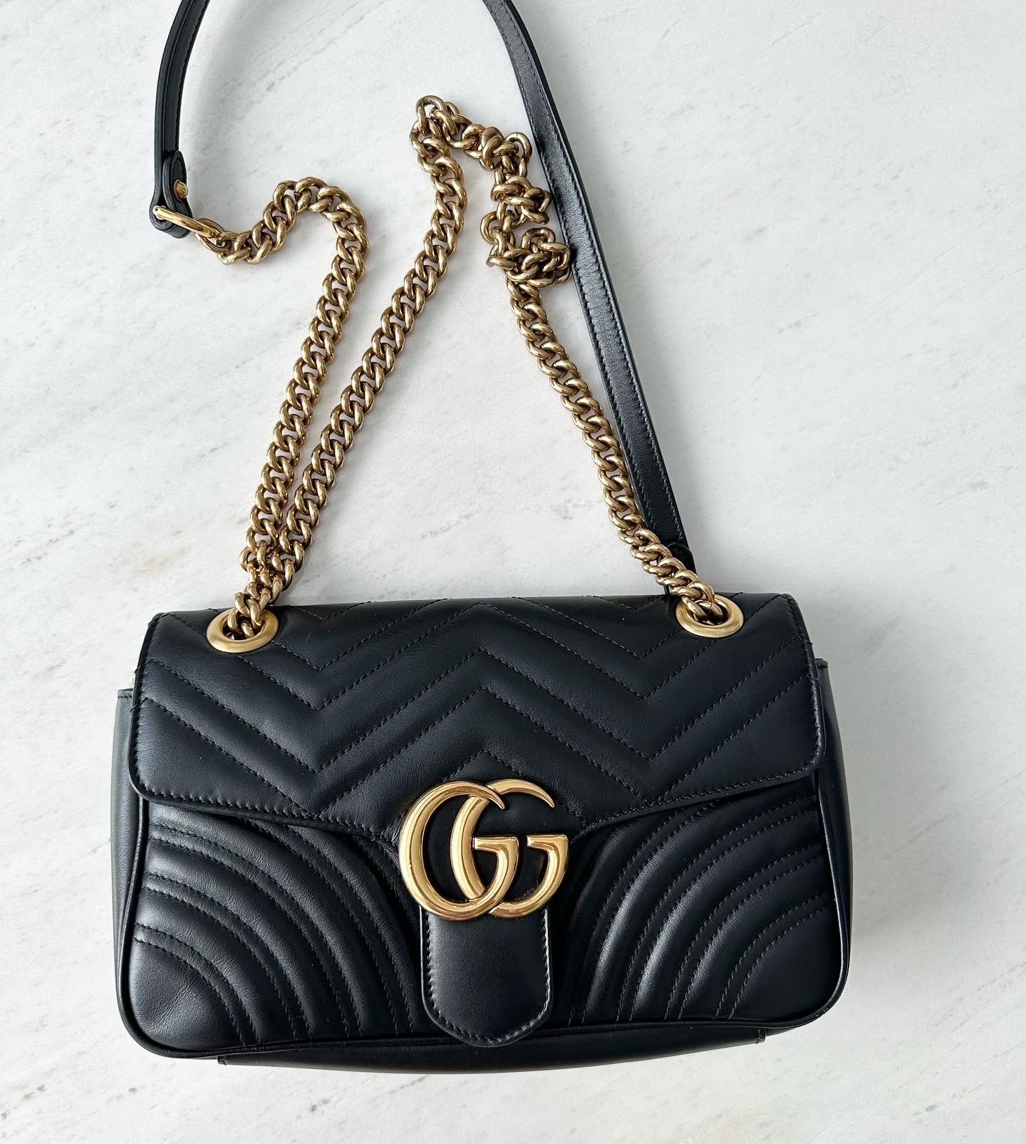 Gucci marmont matelasse small flap bag