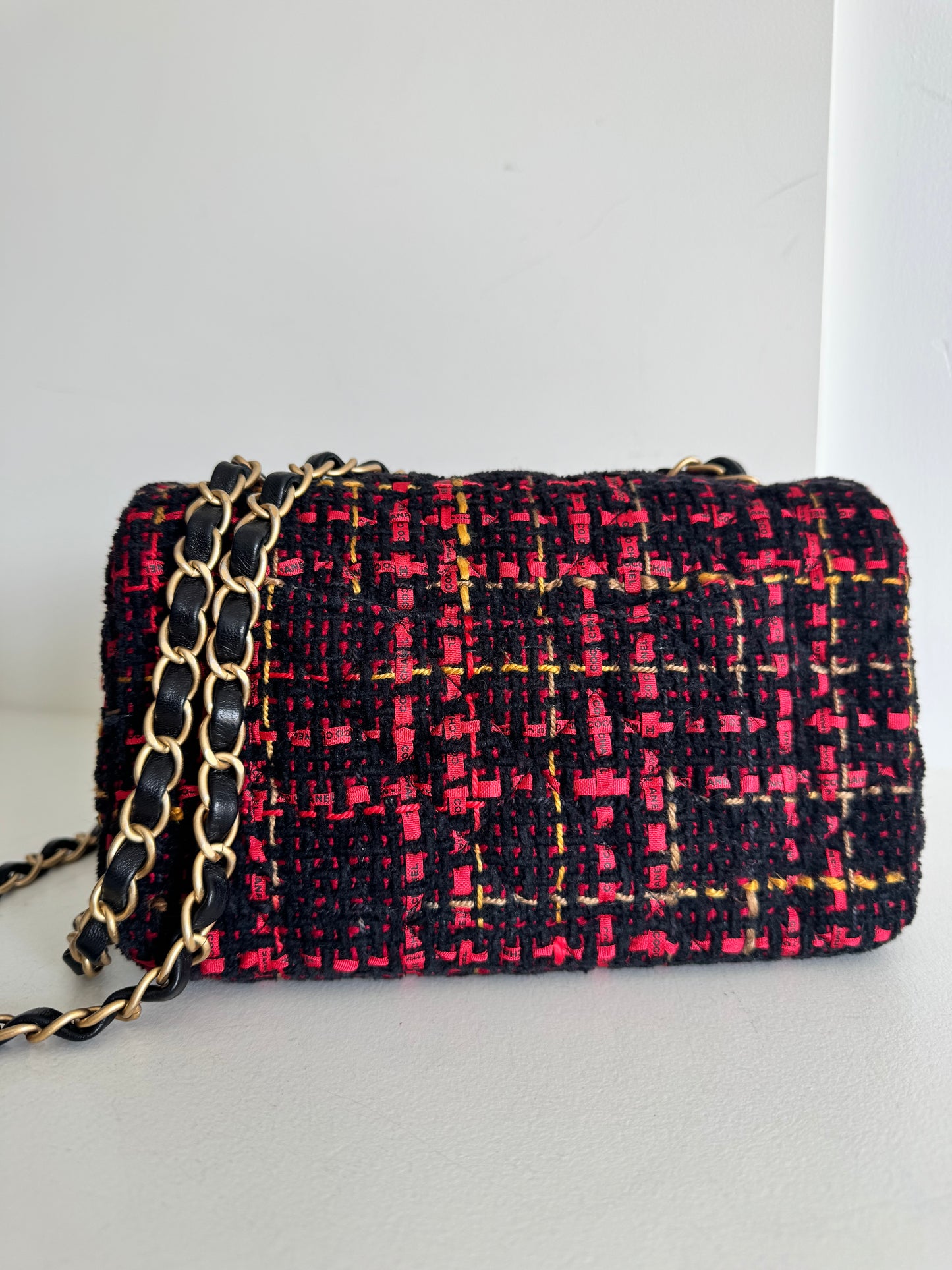 Chanel Mini Rectangular Flap Bag in multi-color tweed