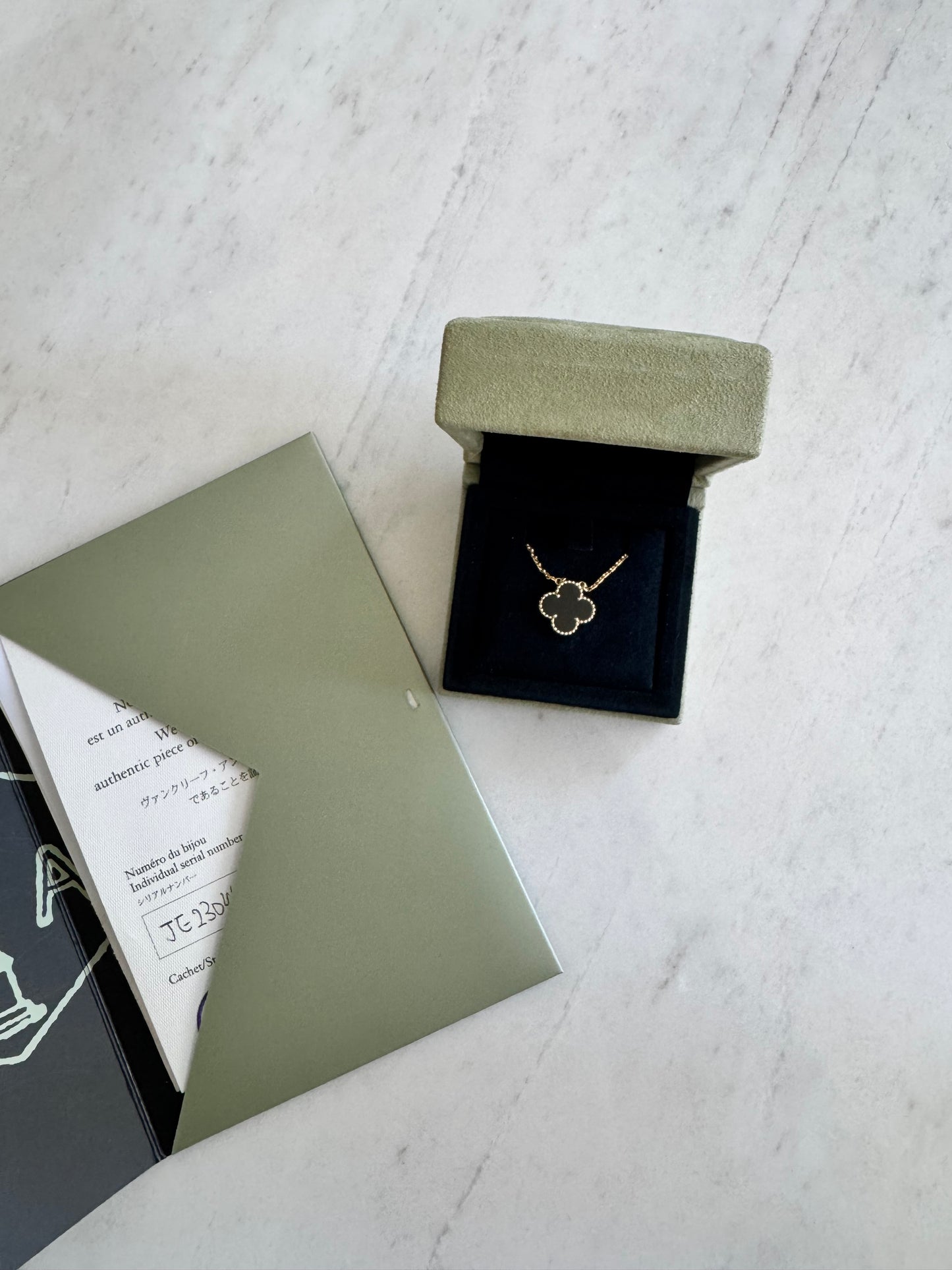 Van Cleef And Arpels Alhambra Vintage Necklace, 18k Gold & Black Onyx