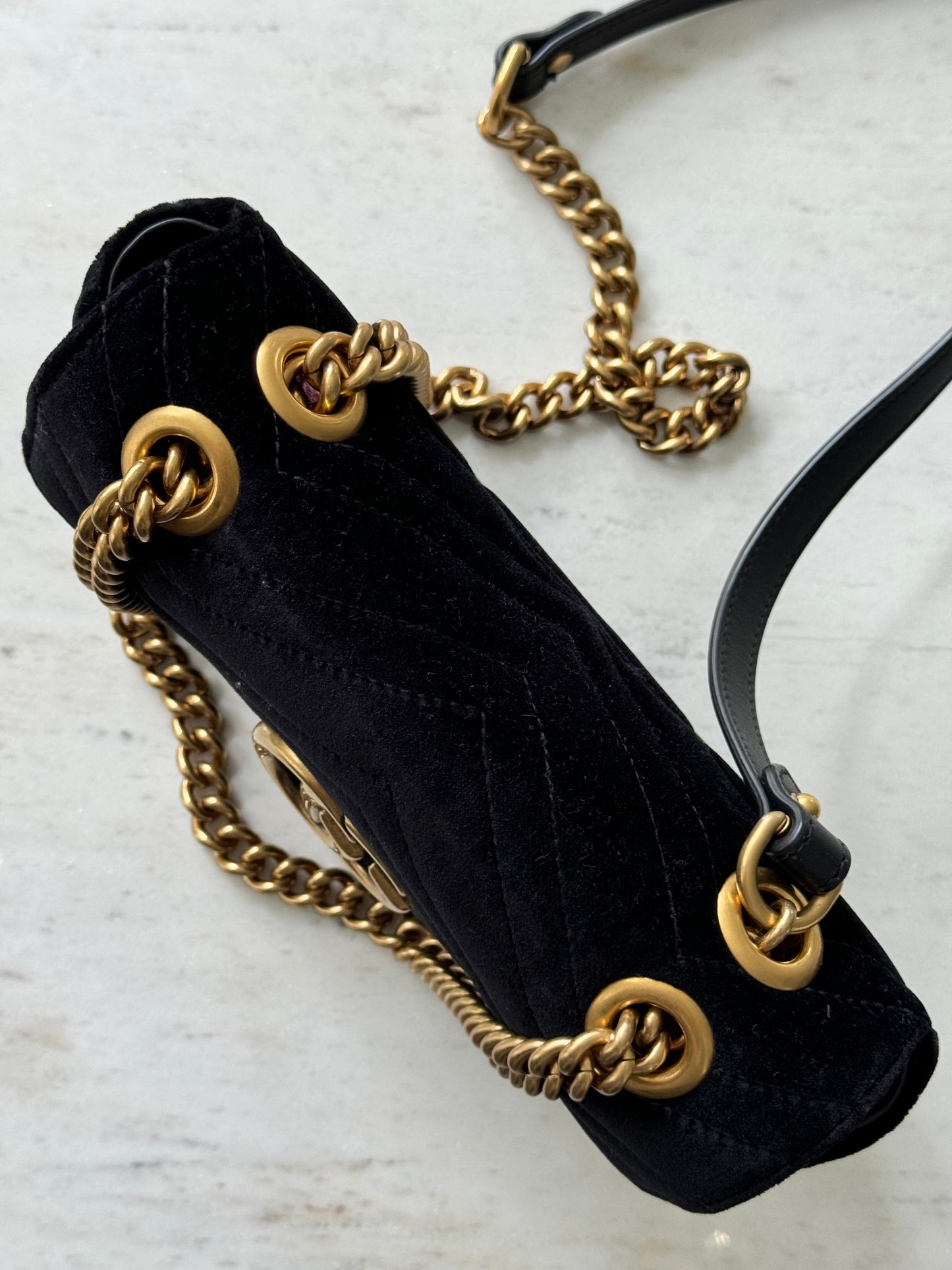 Gucci Mini Marmont Velvet Black