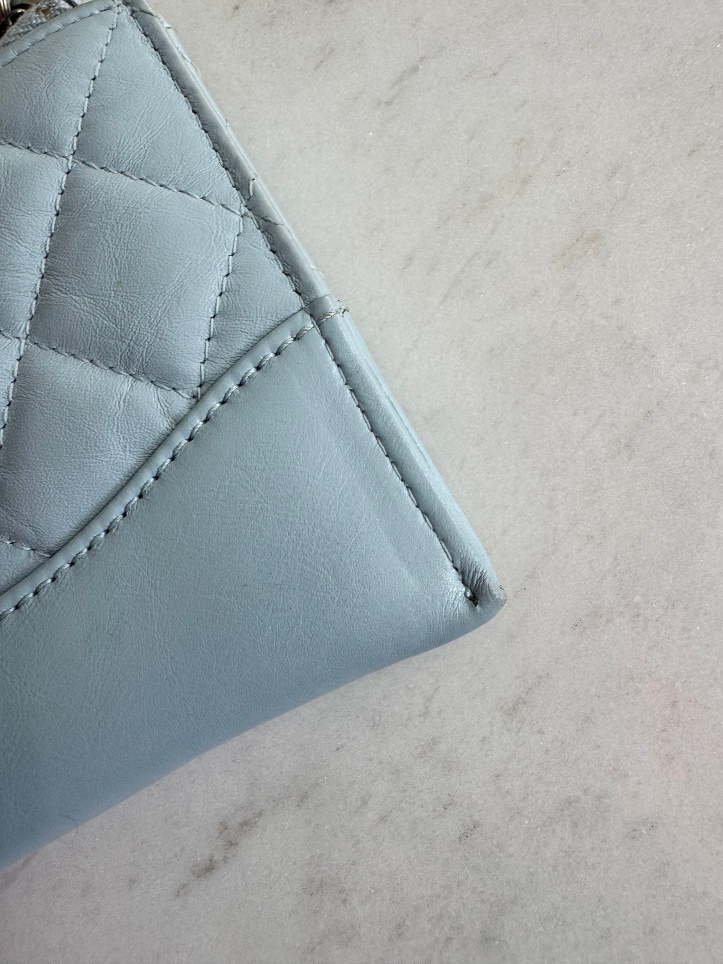 Chanel gabrielle long wallet light blue