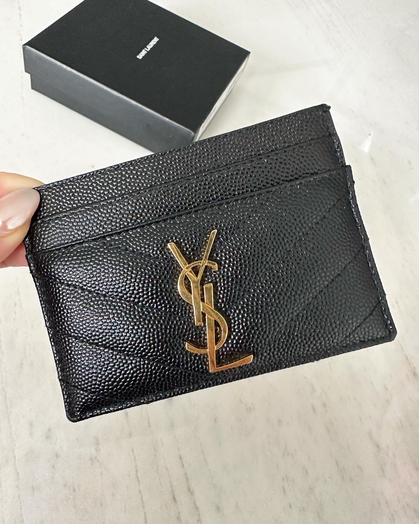 Saint Laurent Cassandre Quilted Cardholder
