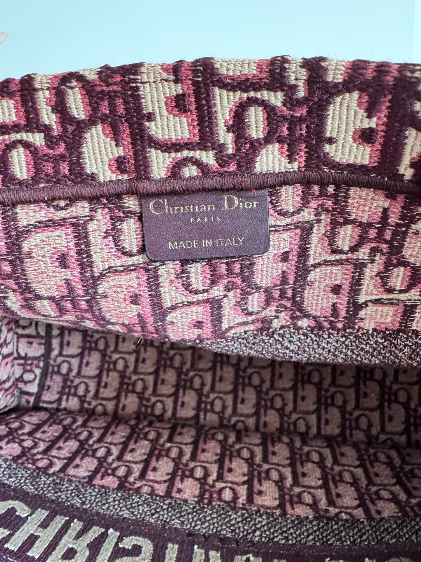 Christian Dior Burgundy Book Tote Medium