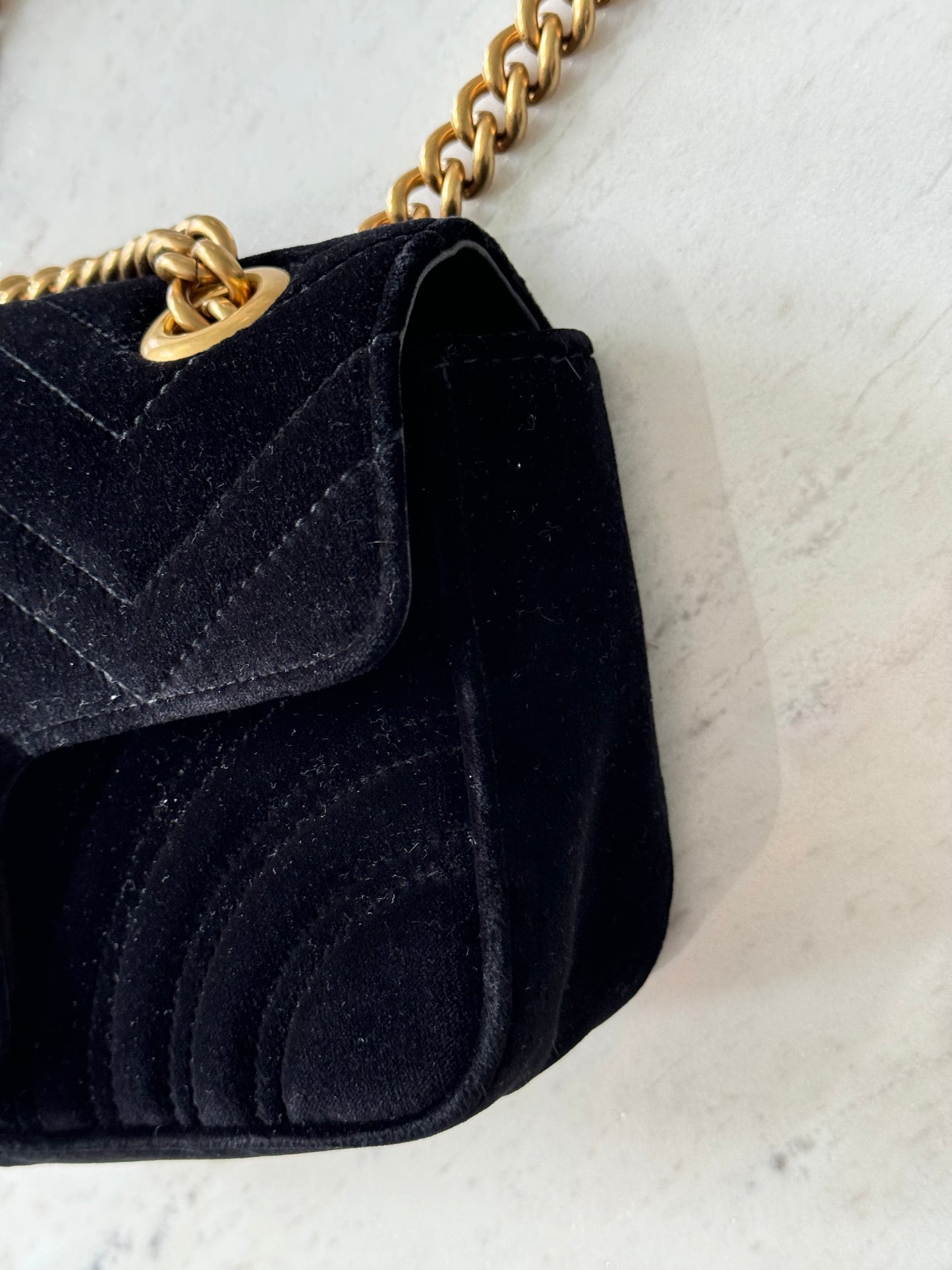 Gucci Mini Marmont Velvet Black