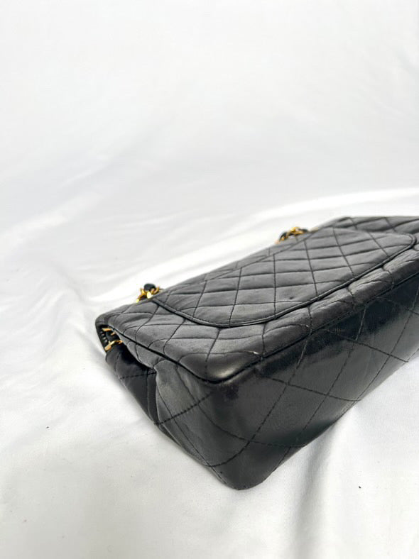 Chanel small vintage black quilted 24k gold plated hardware.