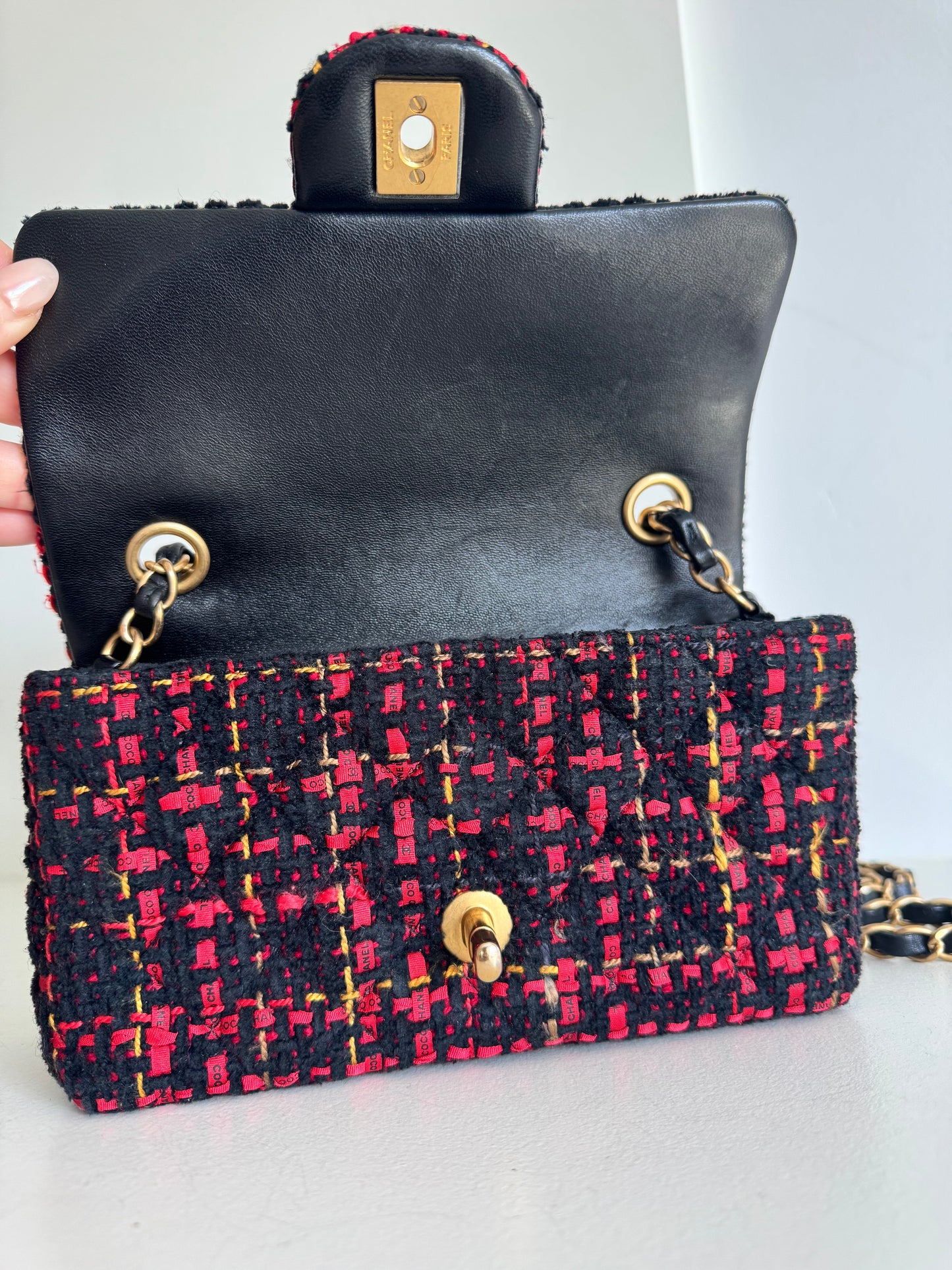 Chanel Mini Rectangular Flap Bag in multi-color tweed