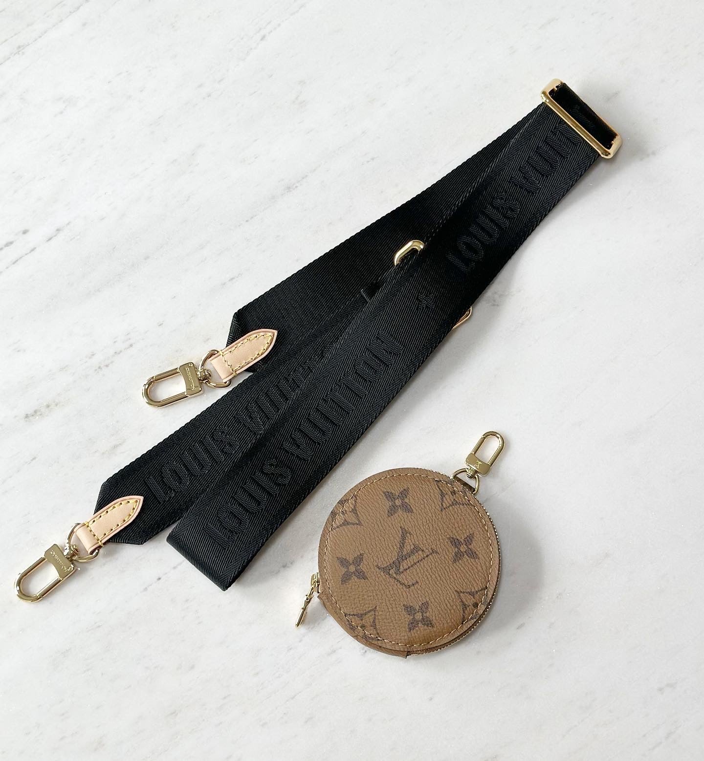 Louis Vuitton bandolier strap with coin purse