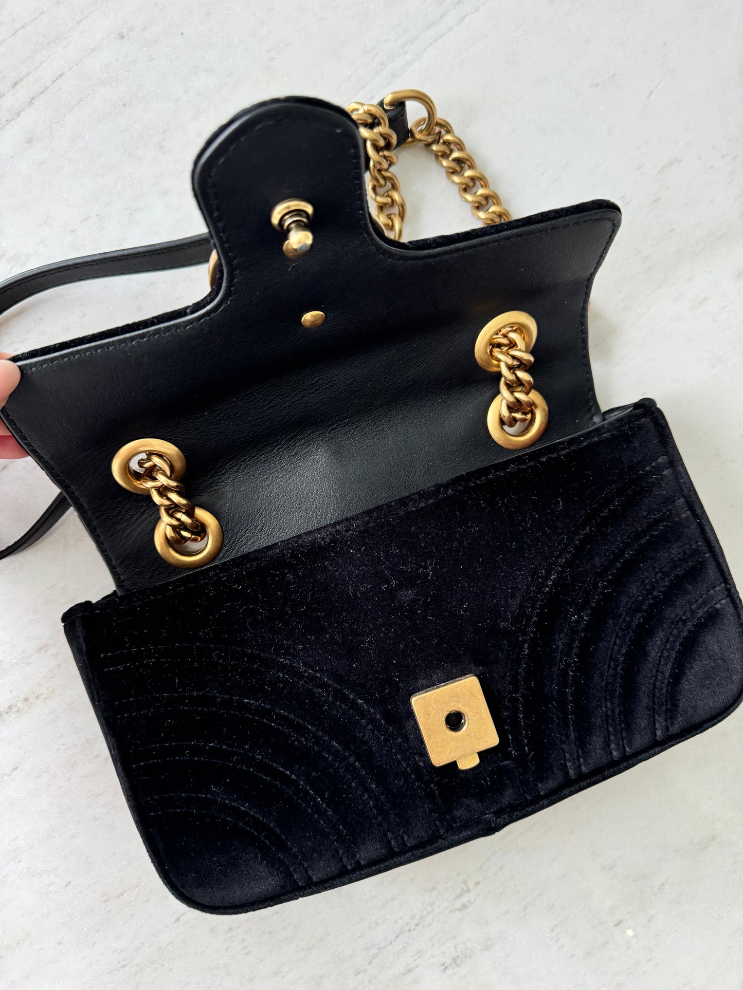 Gucci Mini Marmont Velvet Black
