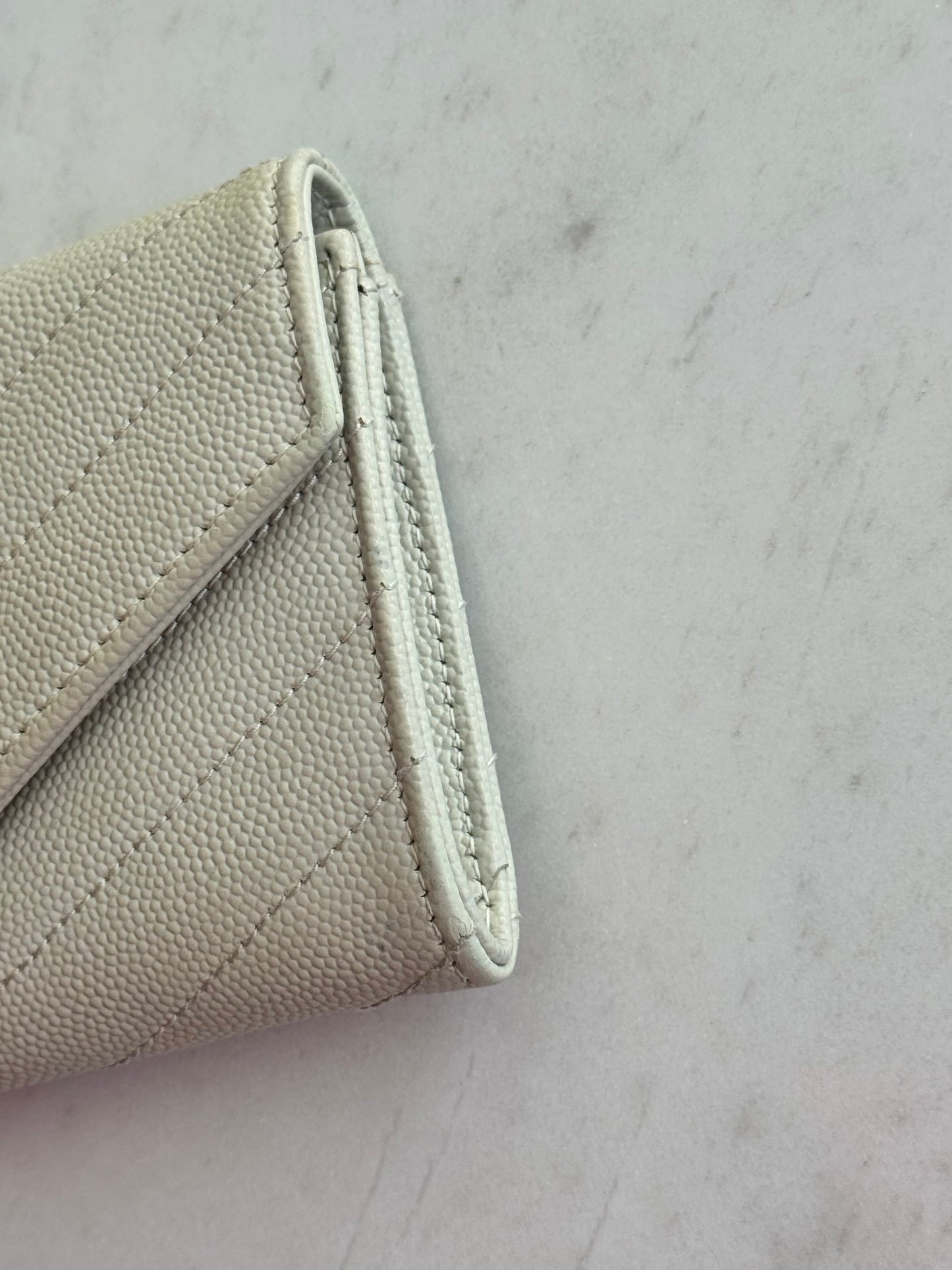 Saint Laurent Grain De Poudre Matelasse Chevron Small Monogram Envelope Wallet