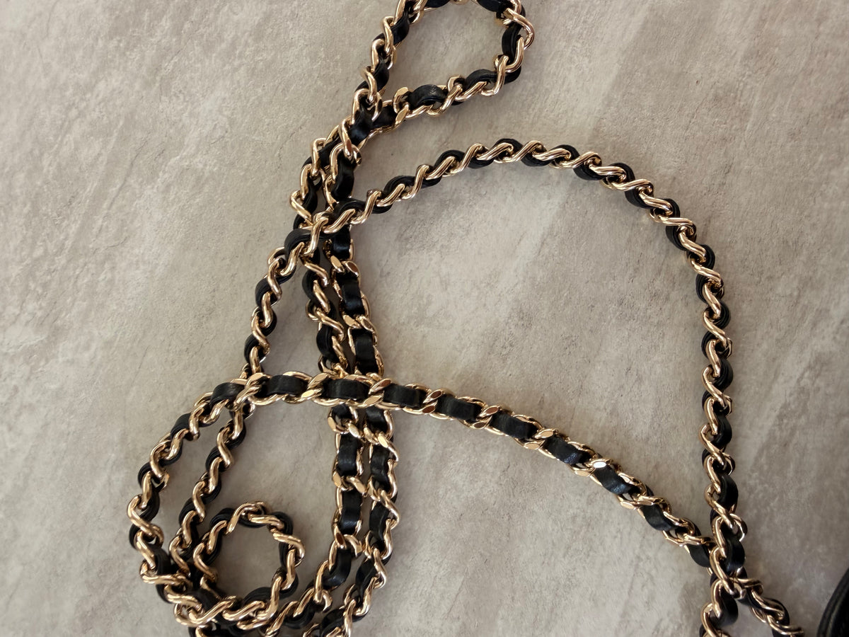 Chanel Quilted Lambskin Phone Holder With Chain GHW