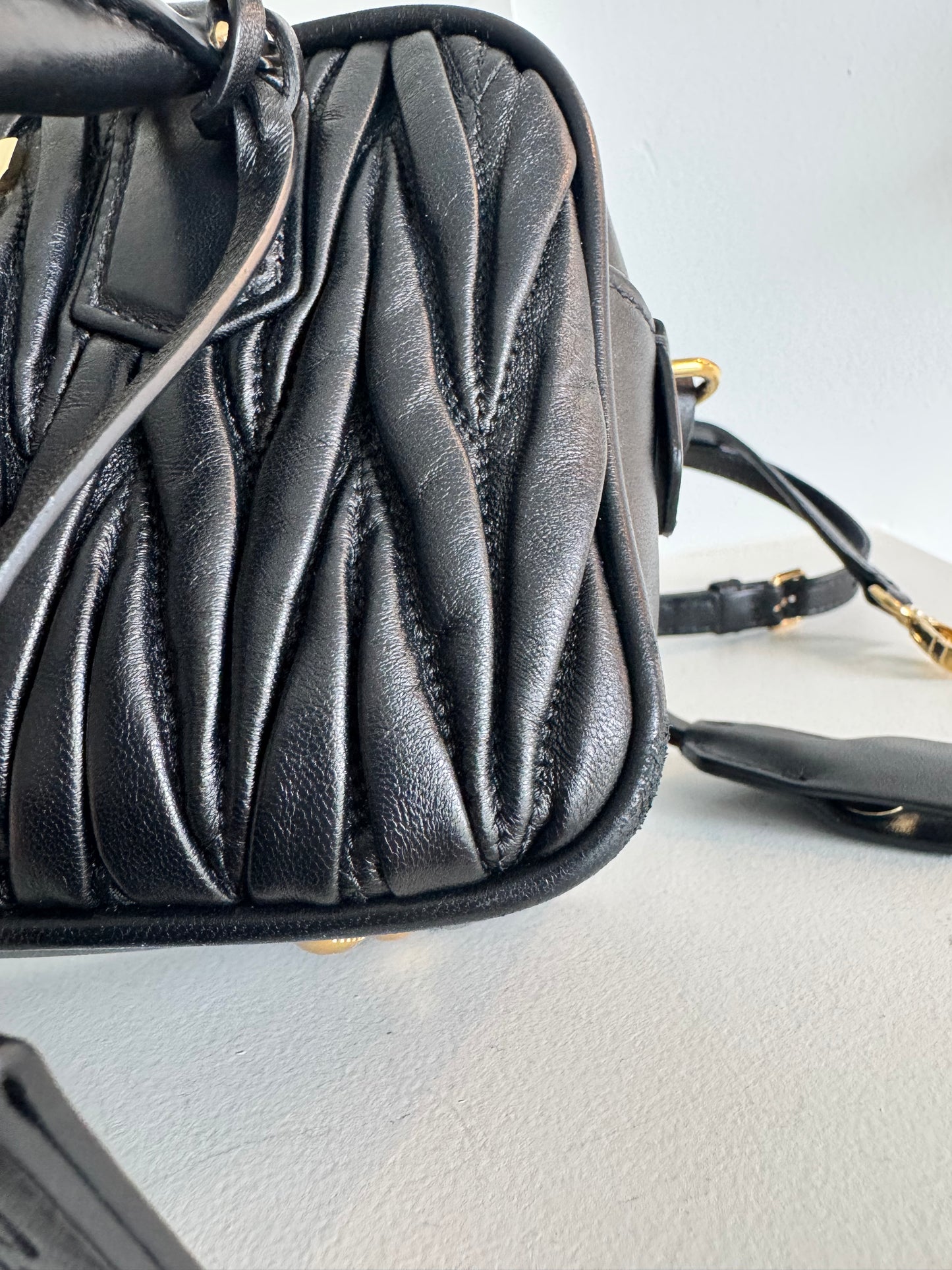 Miu Miu Nappa Matelasse Small Arcadie Black