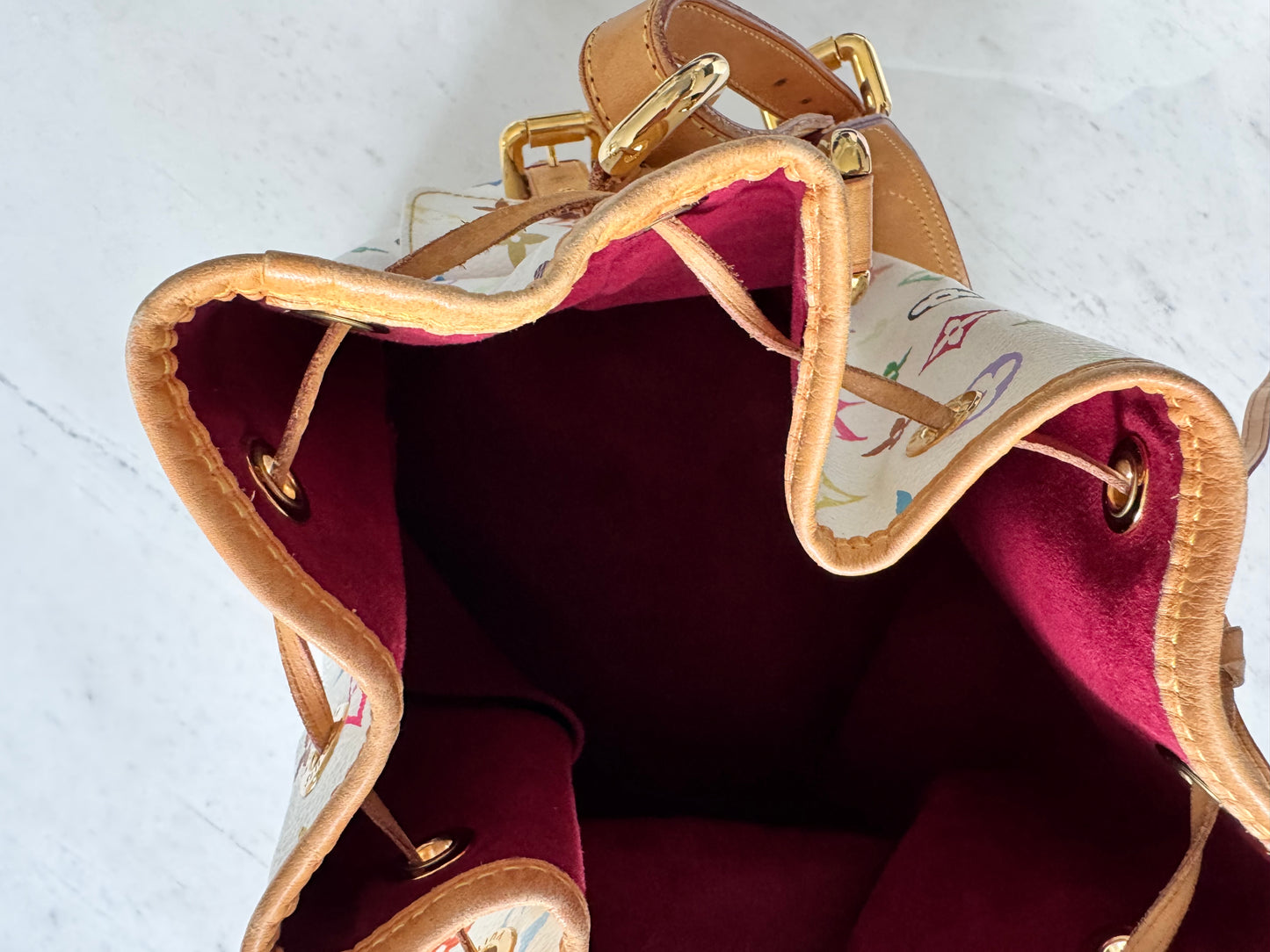 Louis Vuitton x Takashi Murakami White Monogram Multicolore Petit Noé