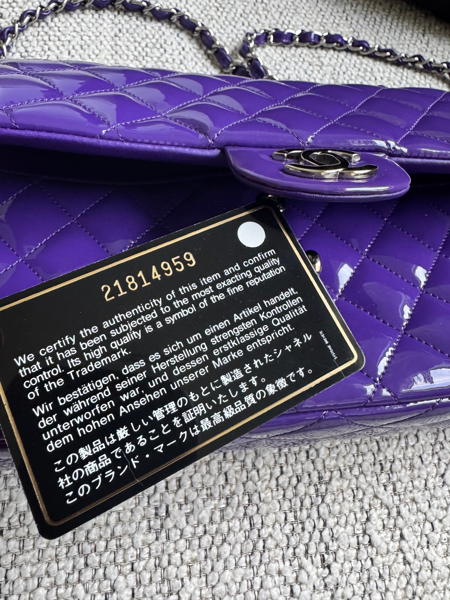 Chanel Medium Quilted Classic Double Flap, Purple SHW