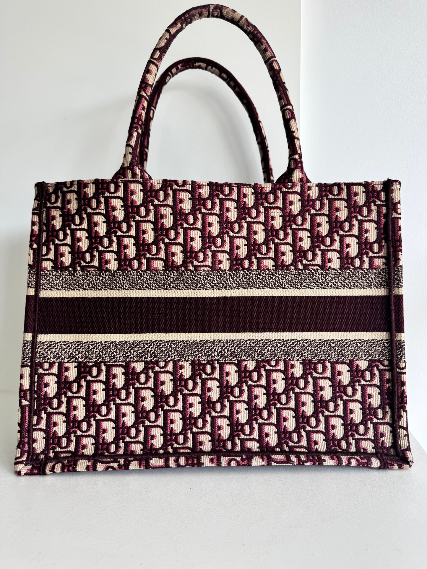 Christian Dior Burgundy Book Tote Medium