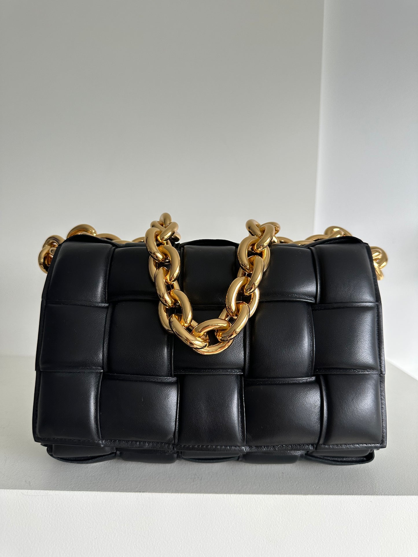 Bottega Veneta Padded chain cassette bag, black