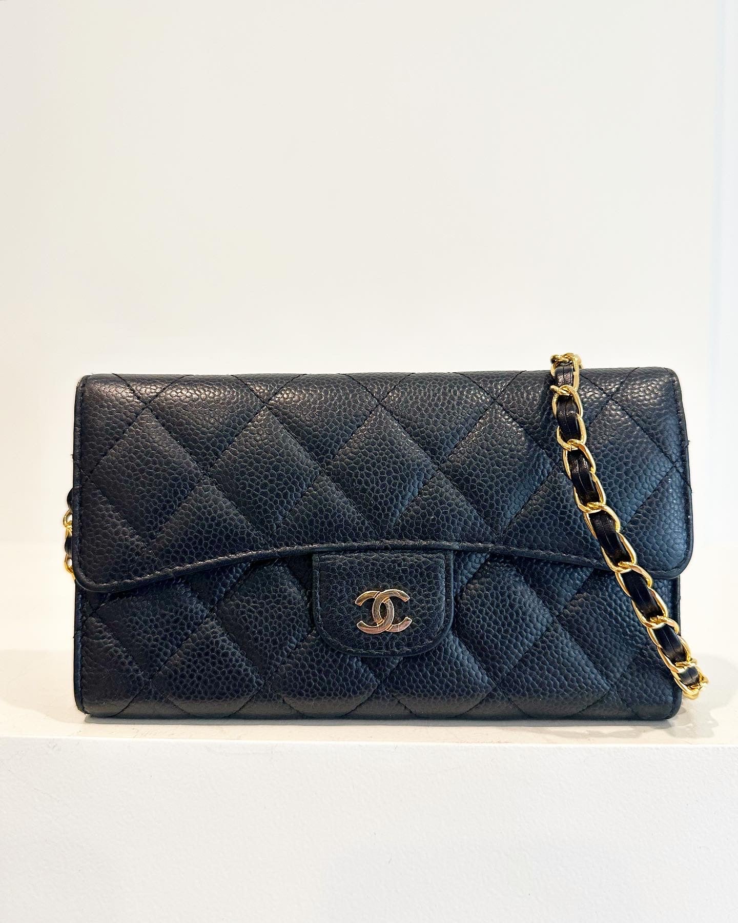 Chanel long wallet with generic chain