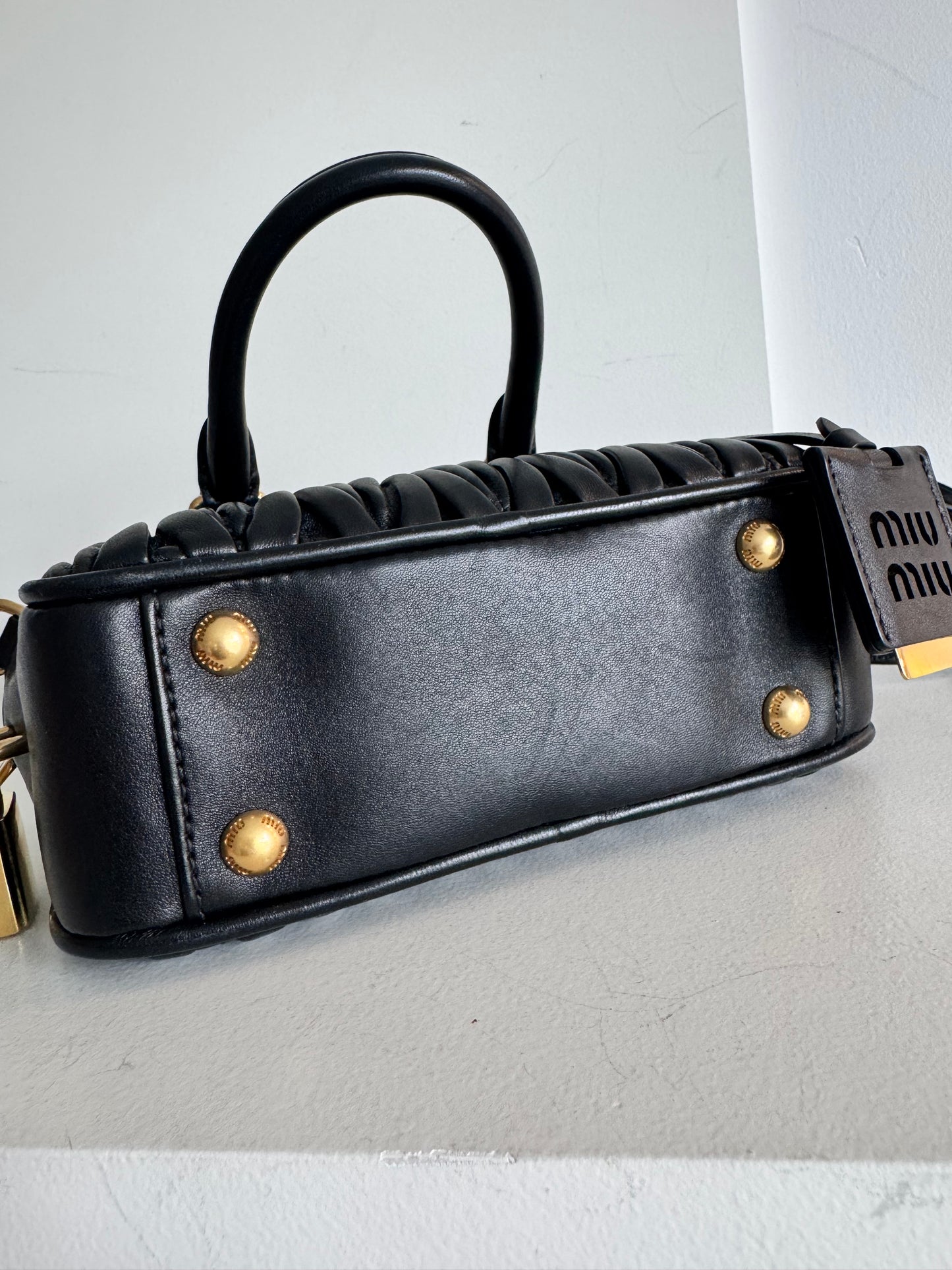 Miu Miu Nappa Matelasse Small Arcadie Black