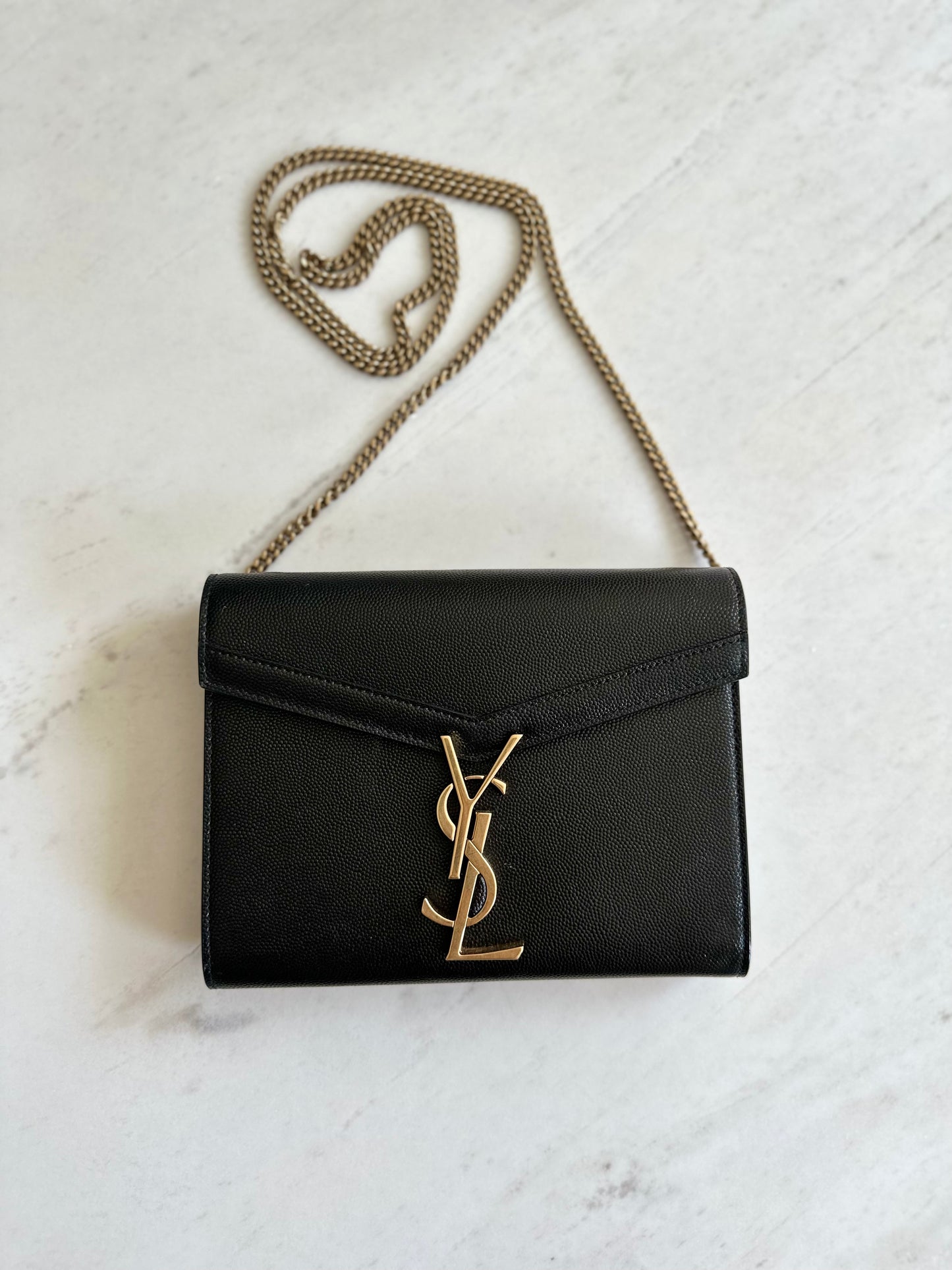 Saint Laurent Cassandra chain bag in black with ghw