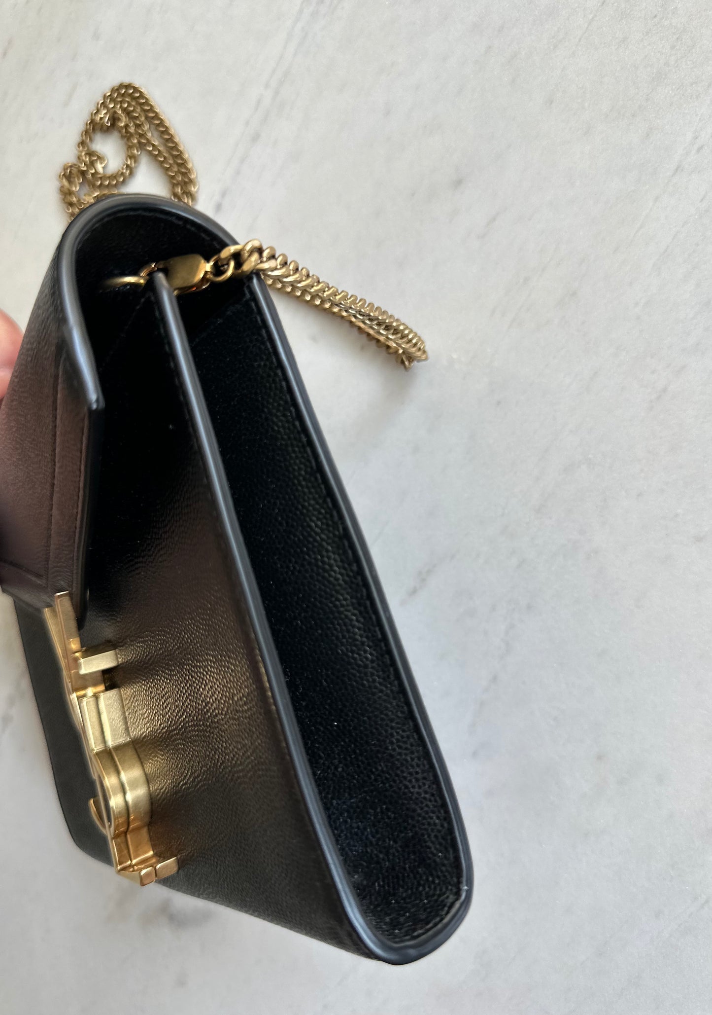 Saint Laurent Cassandra chain bag in black with ghw