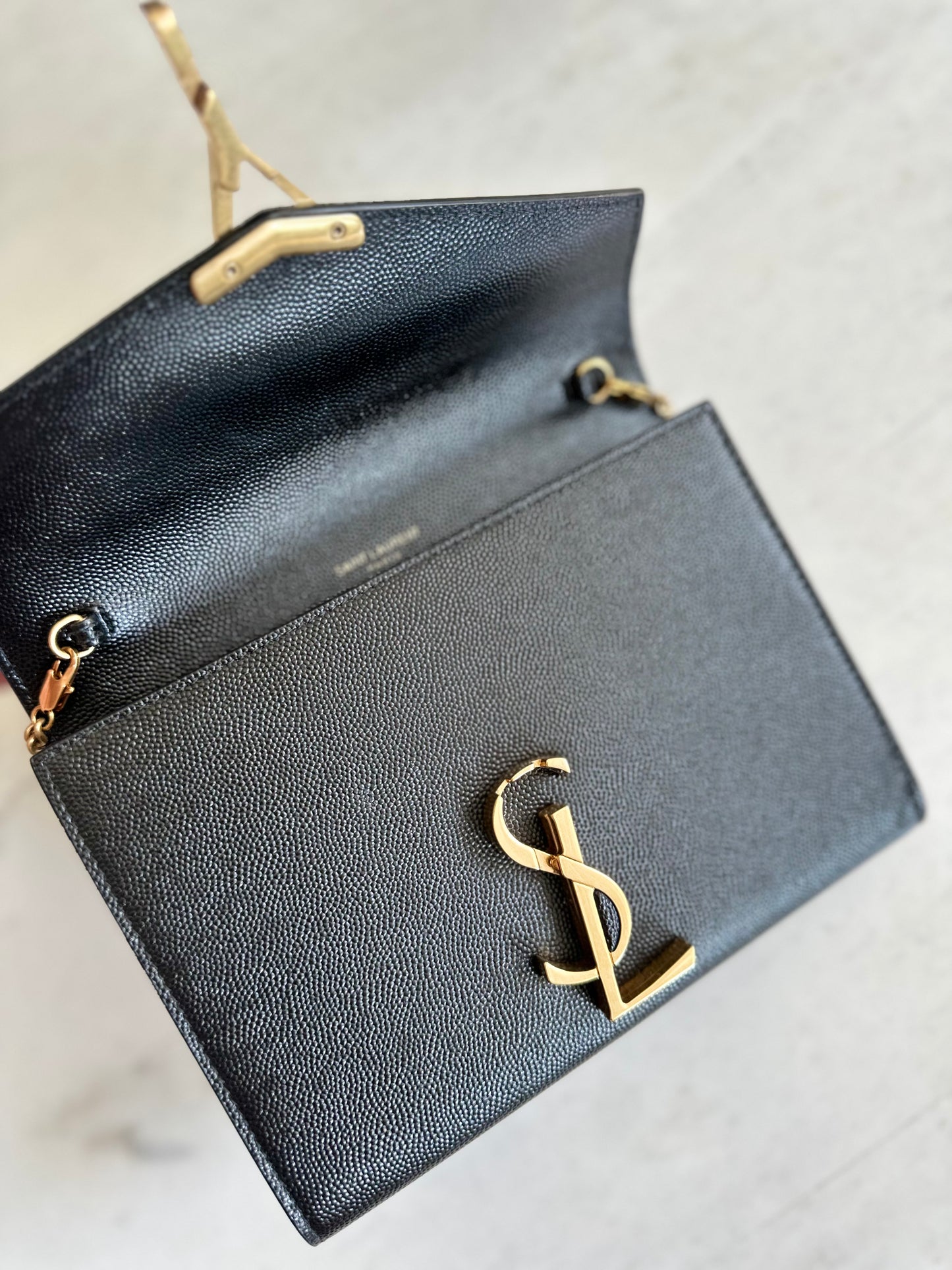 Saint Laurent Cassandra chain bag in black with ghw