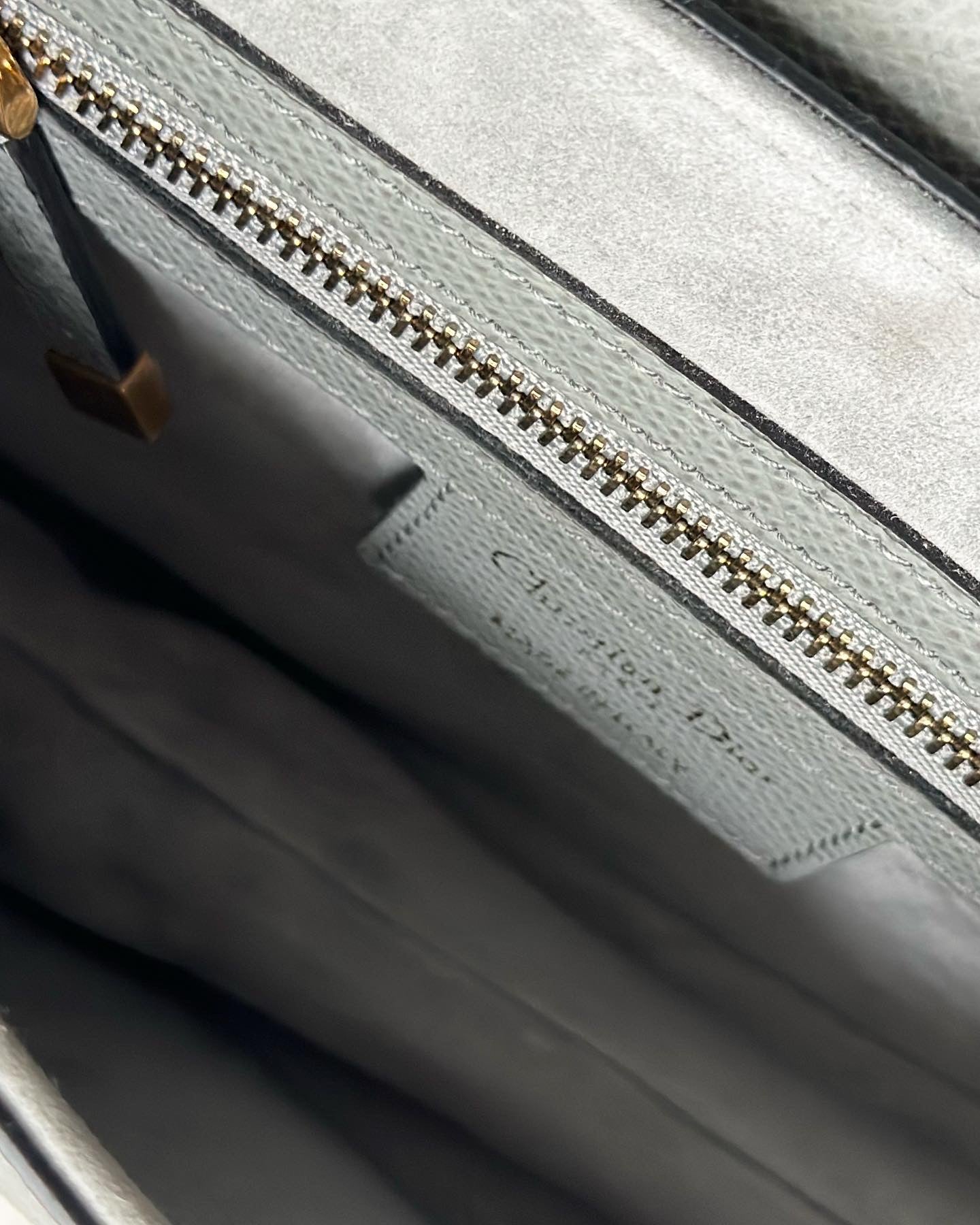 Christian Dior Medium Sage Green Grained calfskin saddle bag.