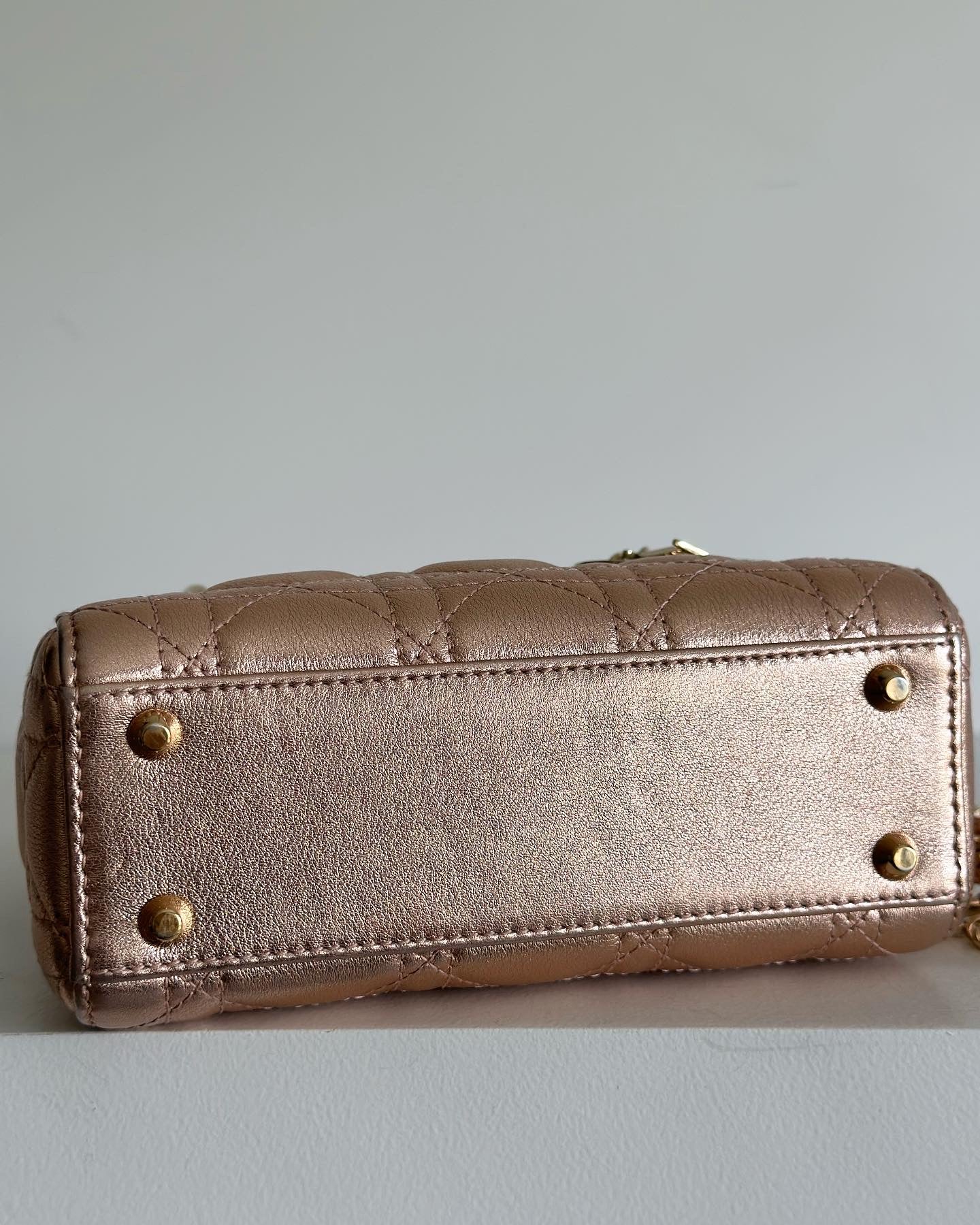 Christian Dior Mini Lady Metallic Cannage Quilt