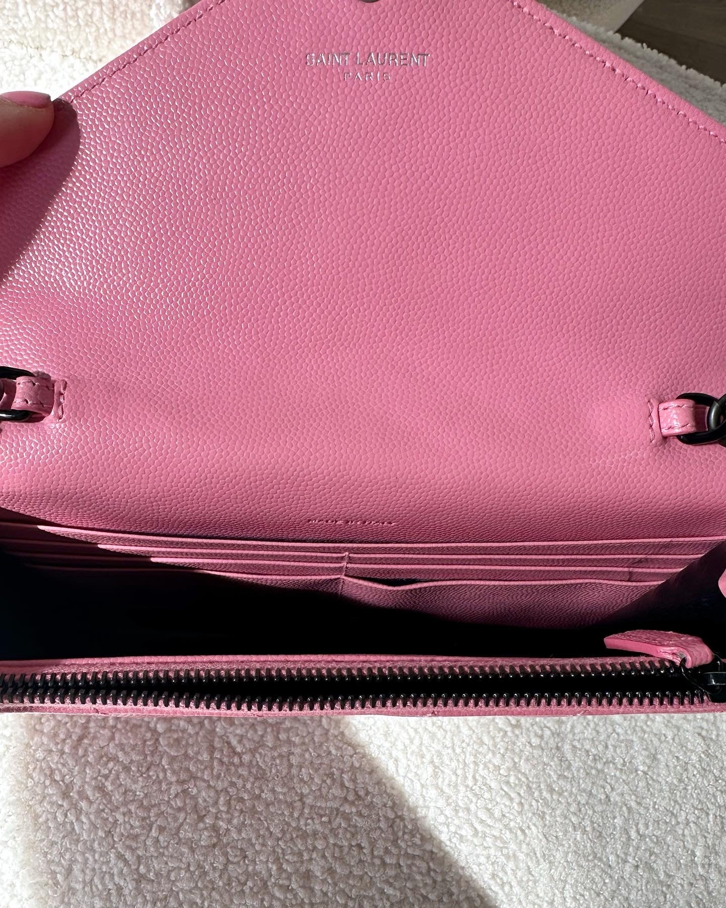 Saint Laurent Pink wallet on chain