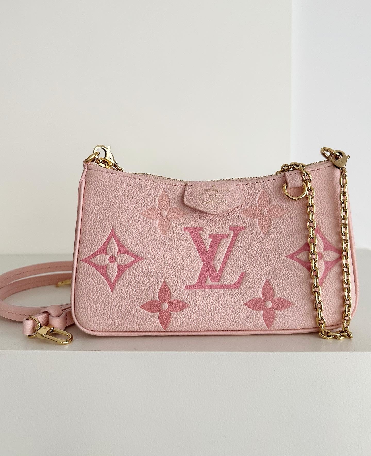 Key Pouch - Luxury Monogram Empreinte Leather Pink