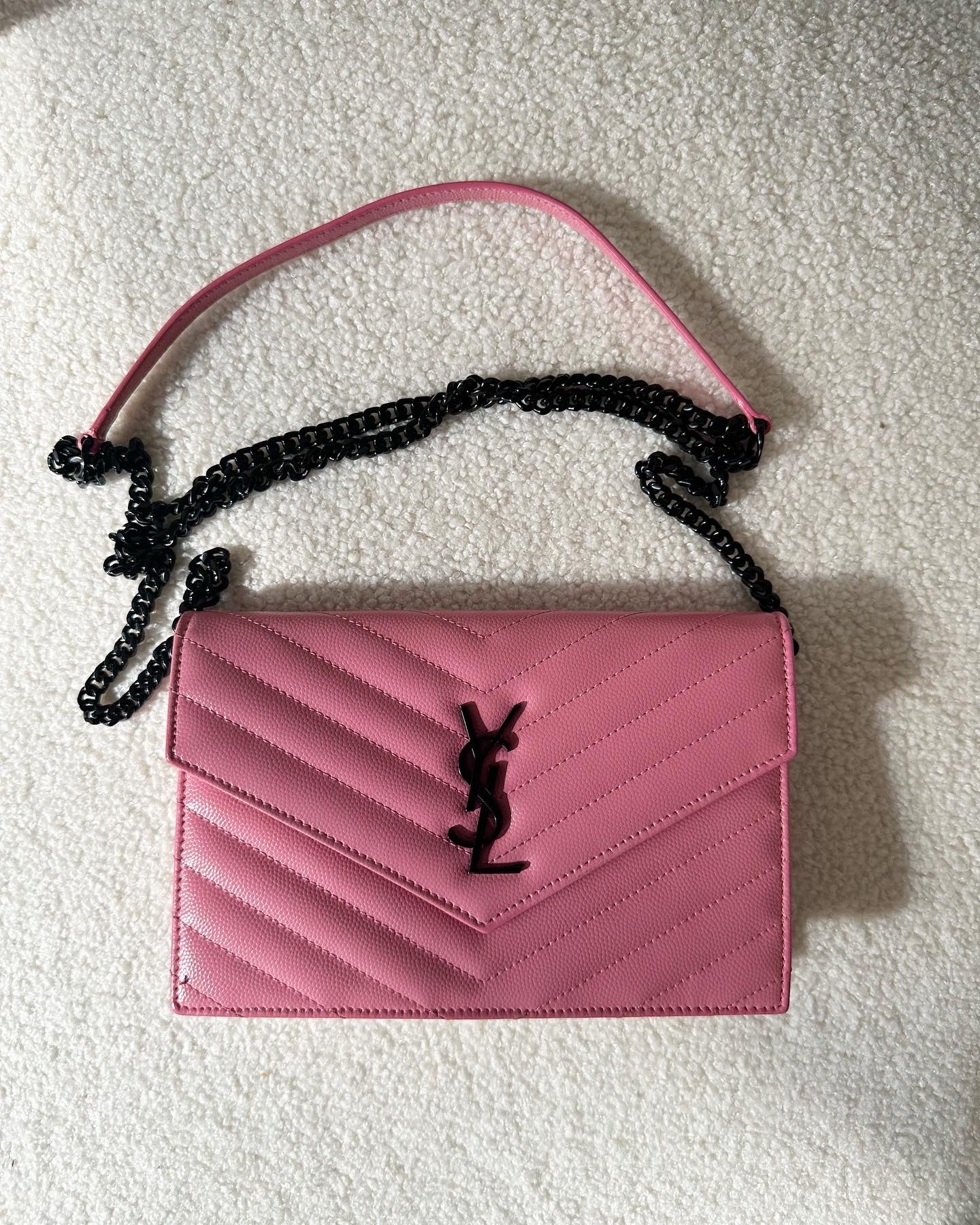 Saint Laurent Pink wallet on chain