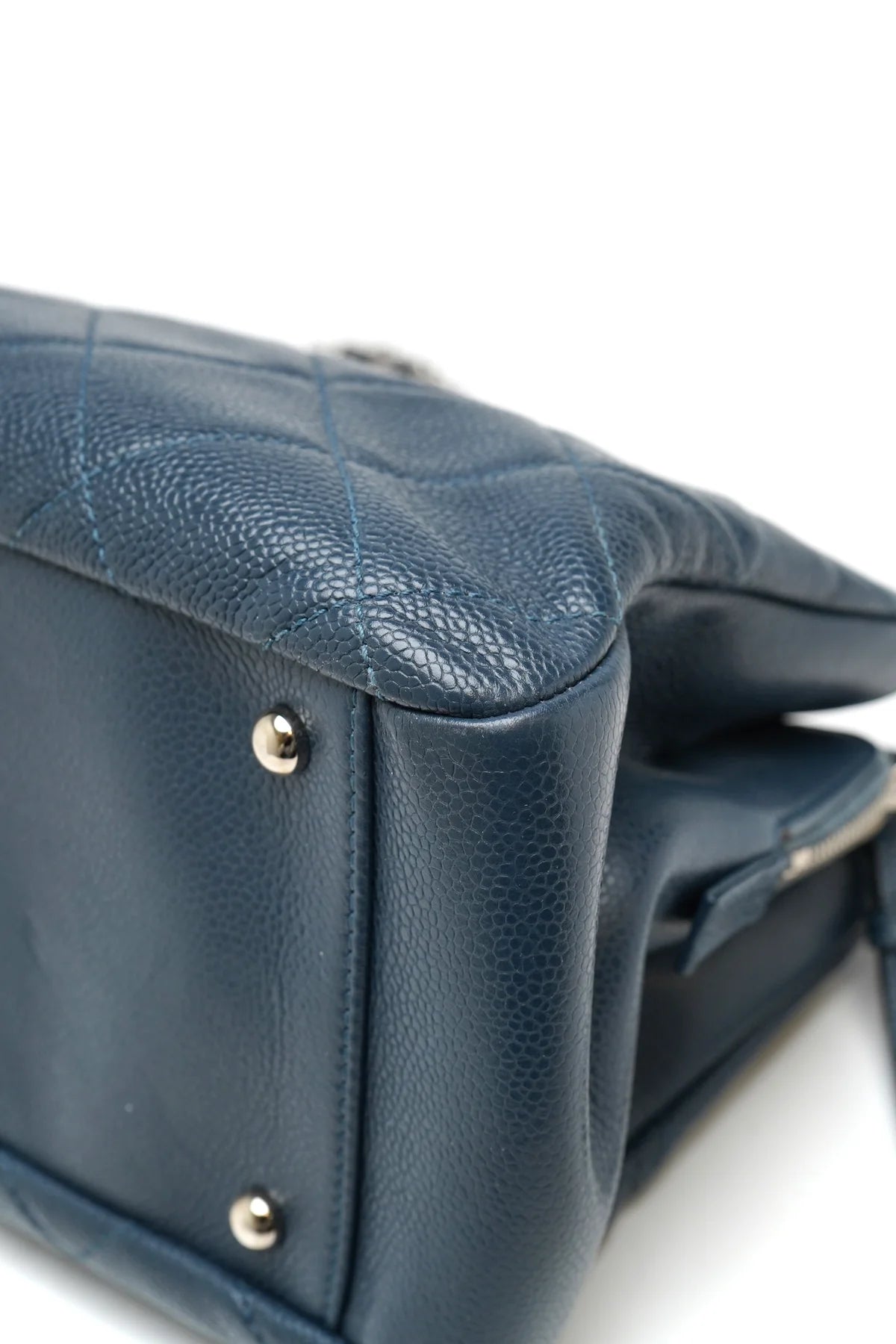 Chanel Caviar Quilted Timeless CC GST Tote Dark Navy Blue