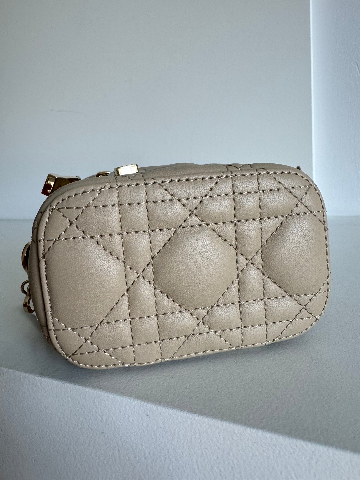 Christian Dior Micro Vanity Bag. Beige