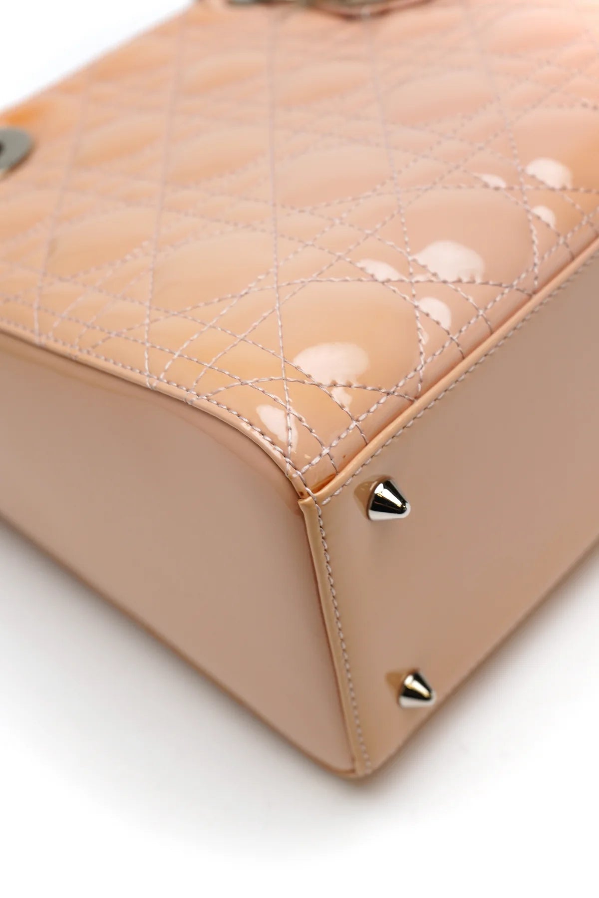 Christian Dior Patent Cannage Medium Lady Dior Rose Clair